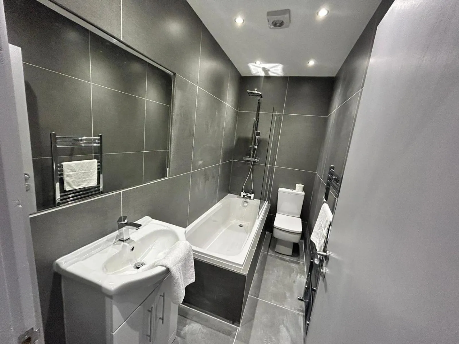 Bathroom in Sugar Hill Suite by Sasco Apartments