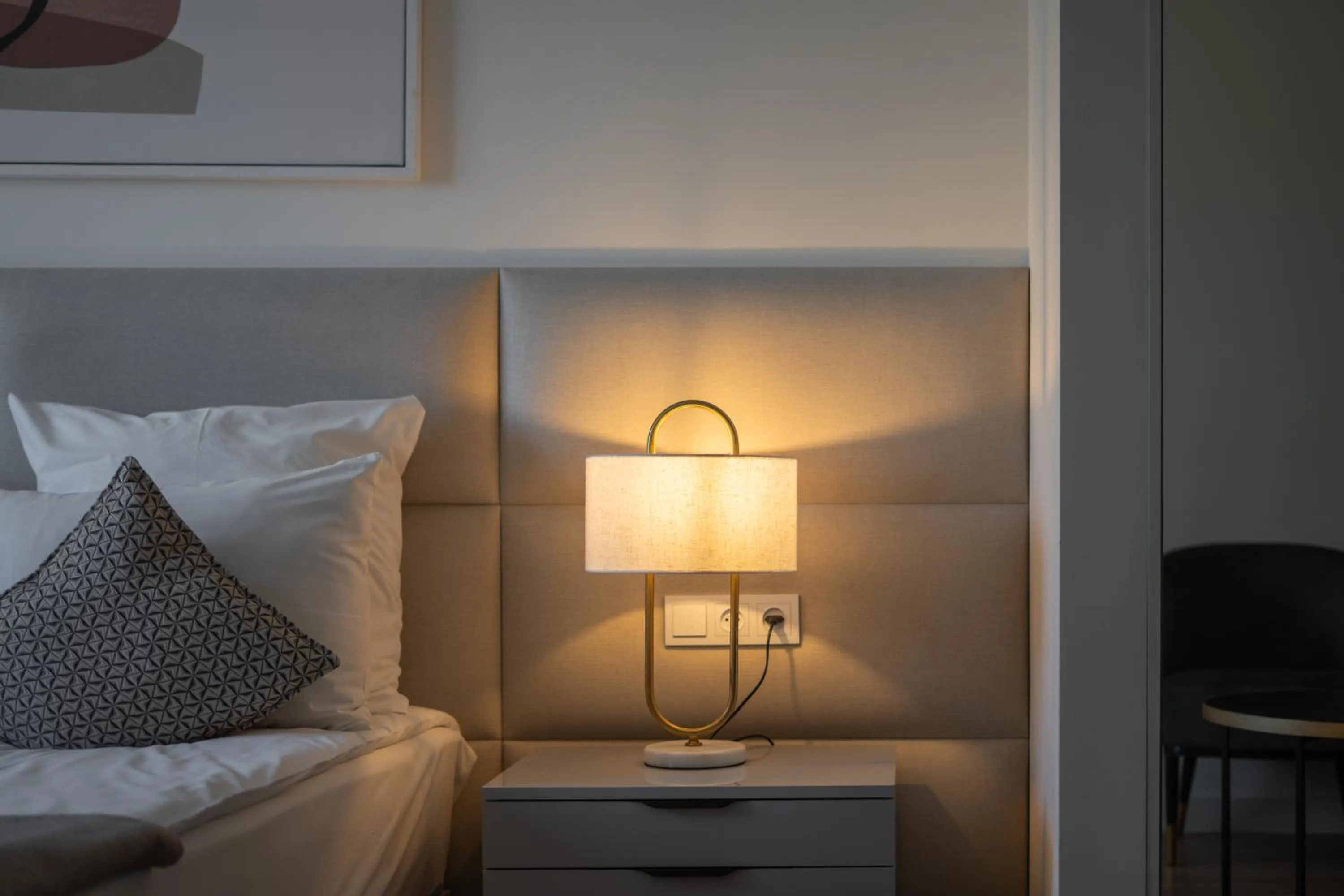 Decorative detail, Bed in RIS Opera Apartments Yerevan