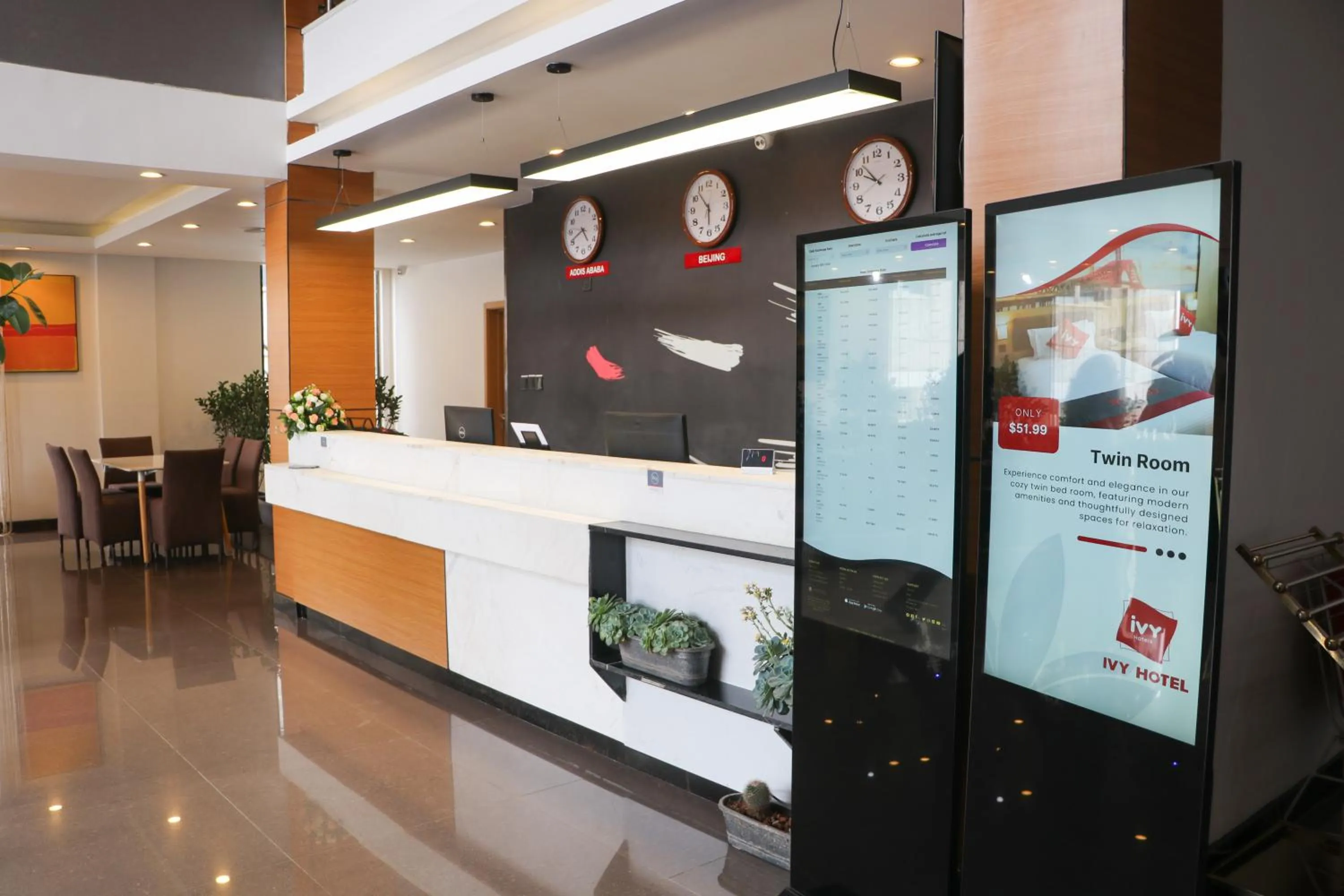 Lobby or reception in IVY Hotel Addis Ababa Airport branch