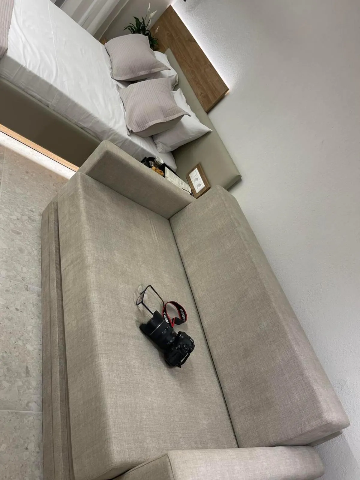 Bed in Plagia Relax Hotel