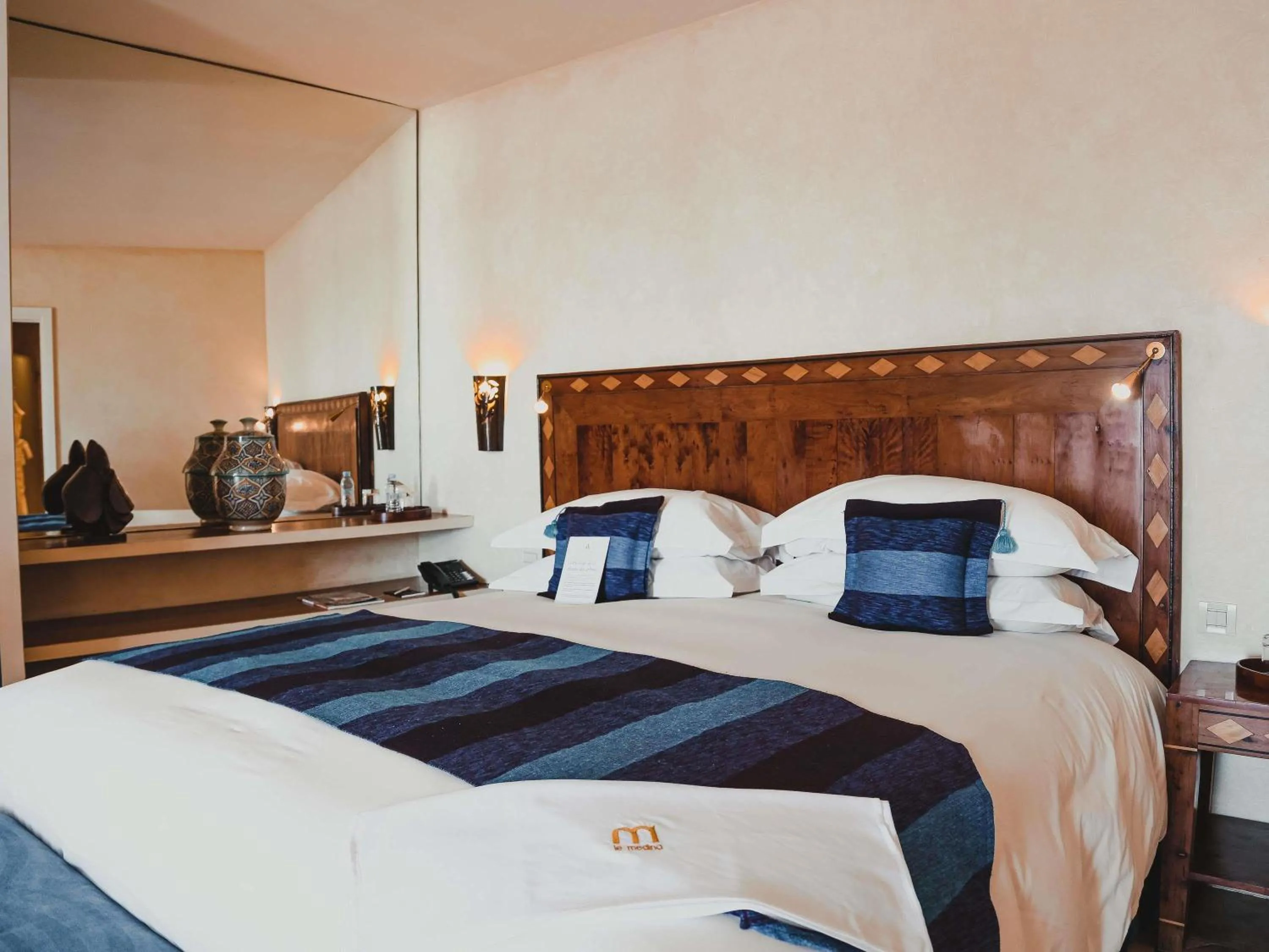 Bedroom, Bed in Le Médina Essaouira Thalassa Sea & Spa - MGallery Collection