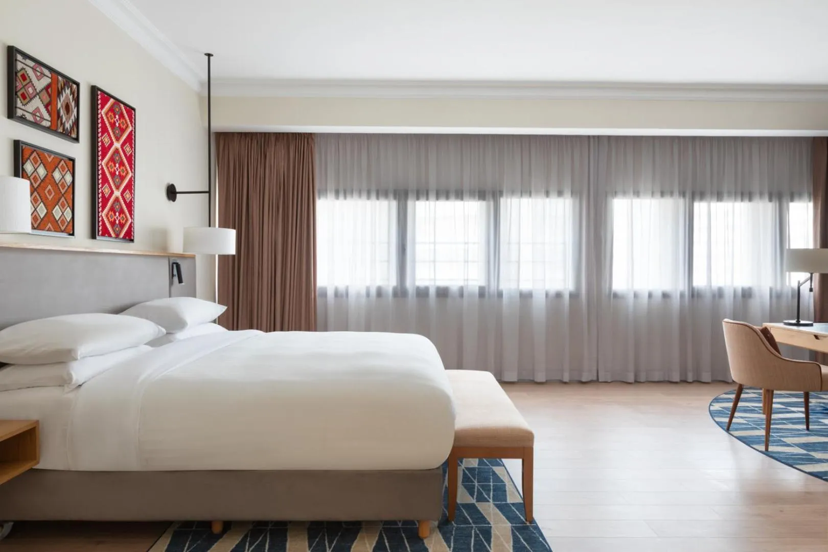 Bed in Casablanca Marriott Hotel