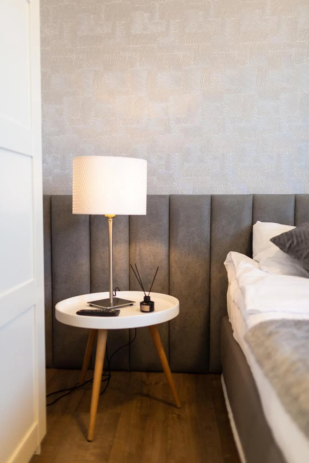 Decorative detail, Bed in Moon Apartments Gdańsk