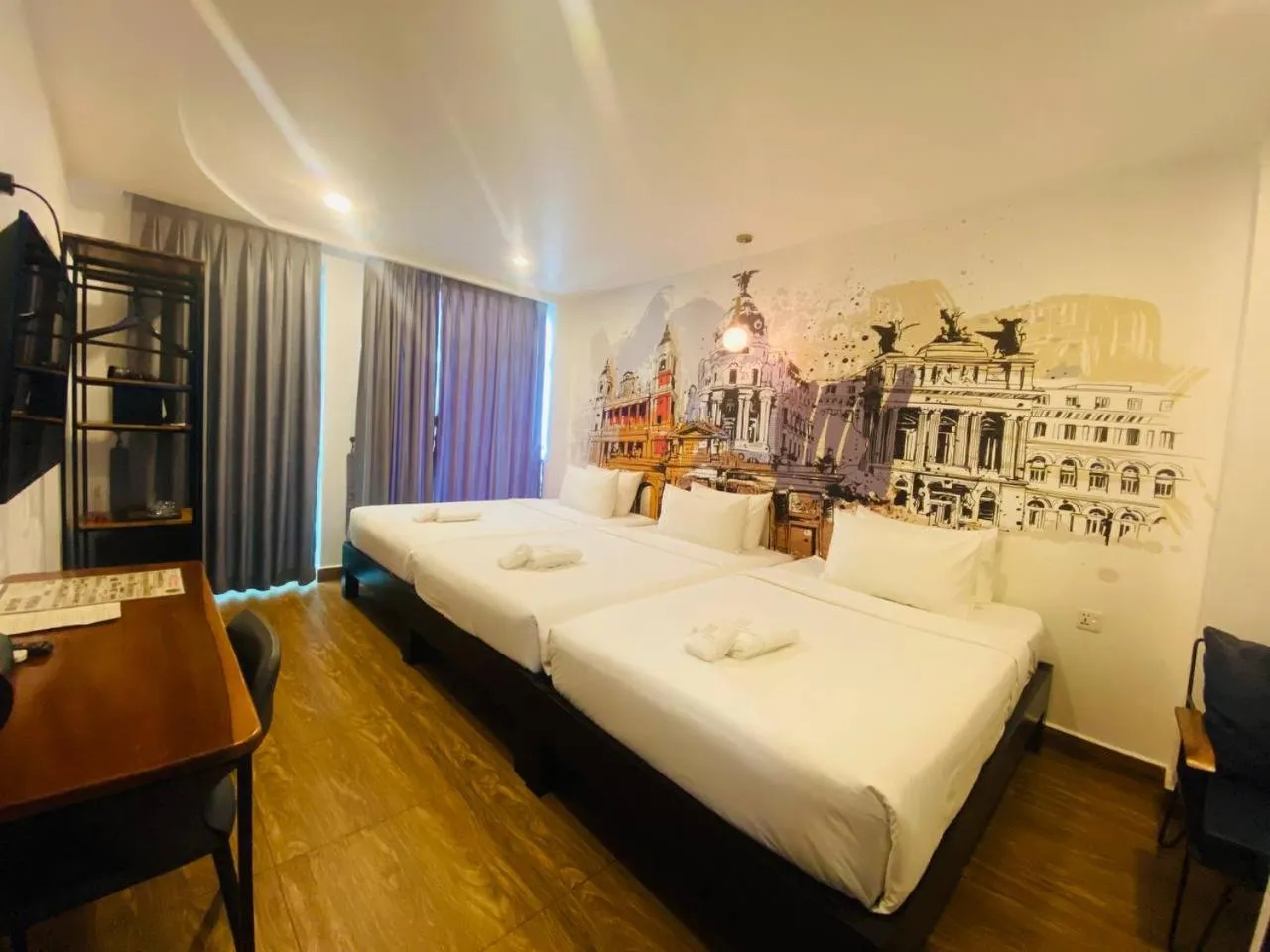 Bed in Times Hotel at Bassac Lane