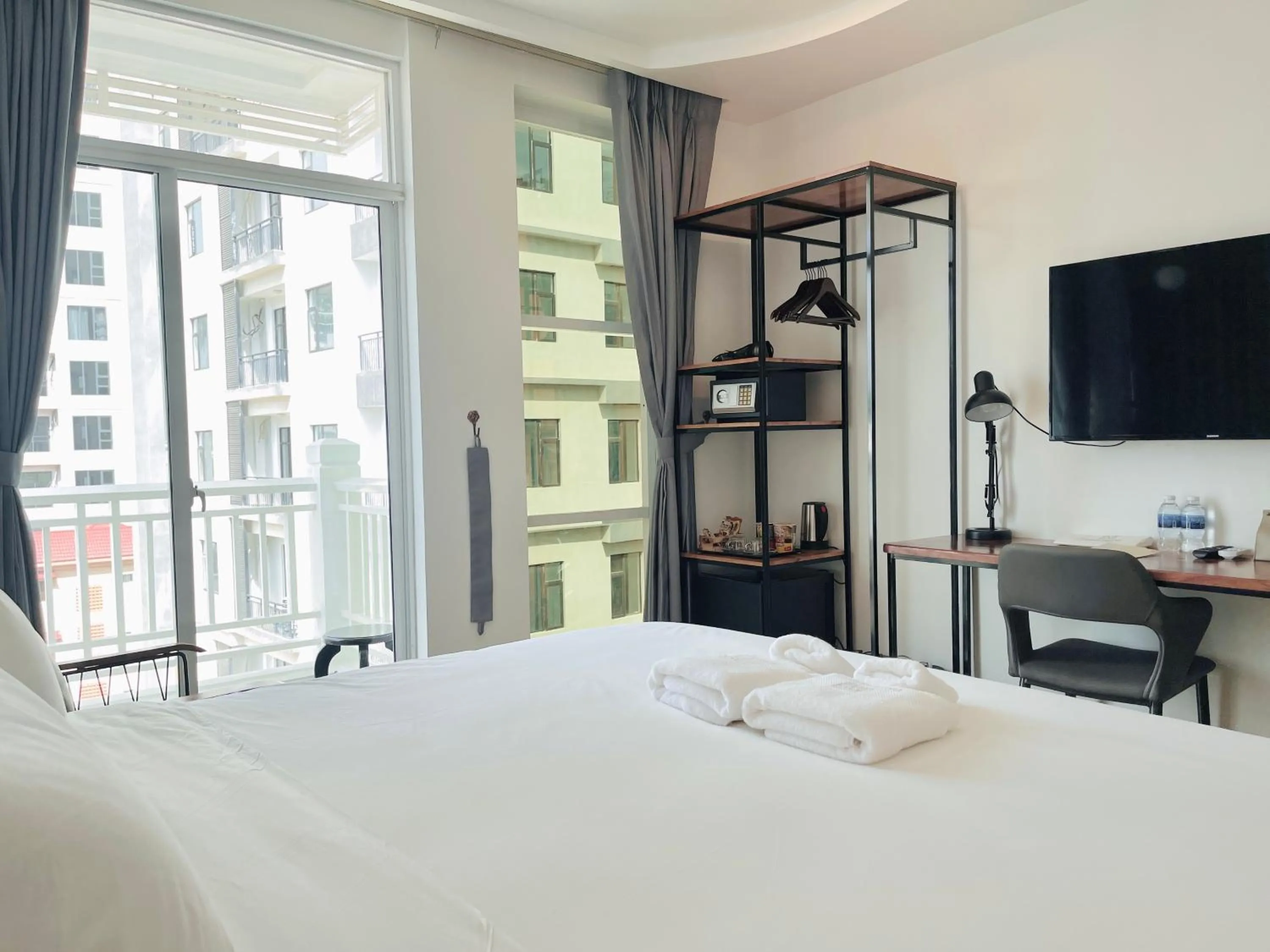 View (from property/room), Bed in Times Hotel at Bassac Lane