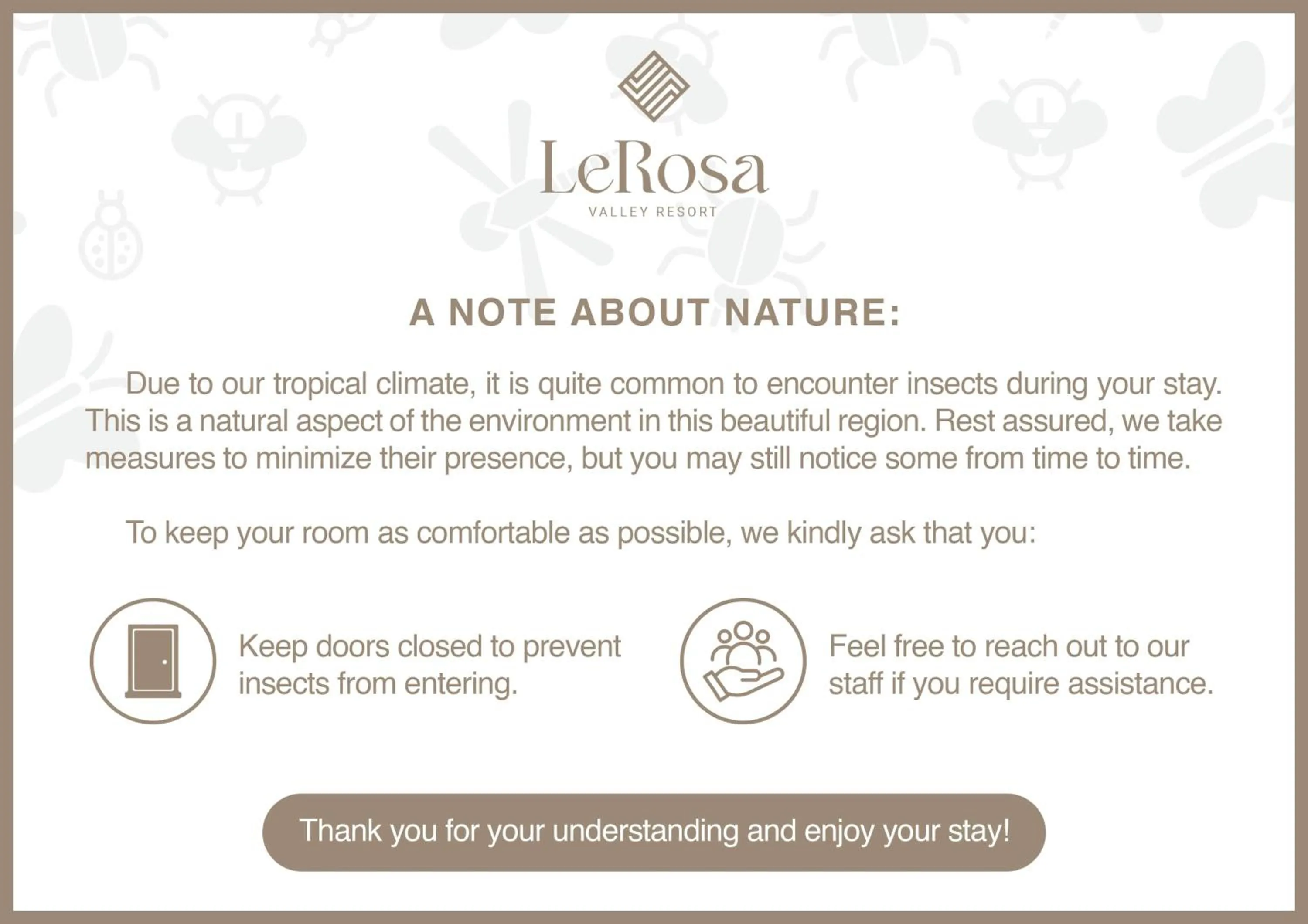 Text overlay in LeRosa Valley Resort