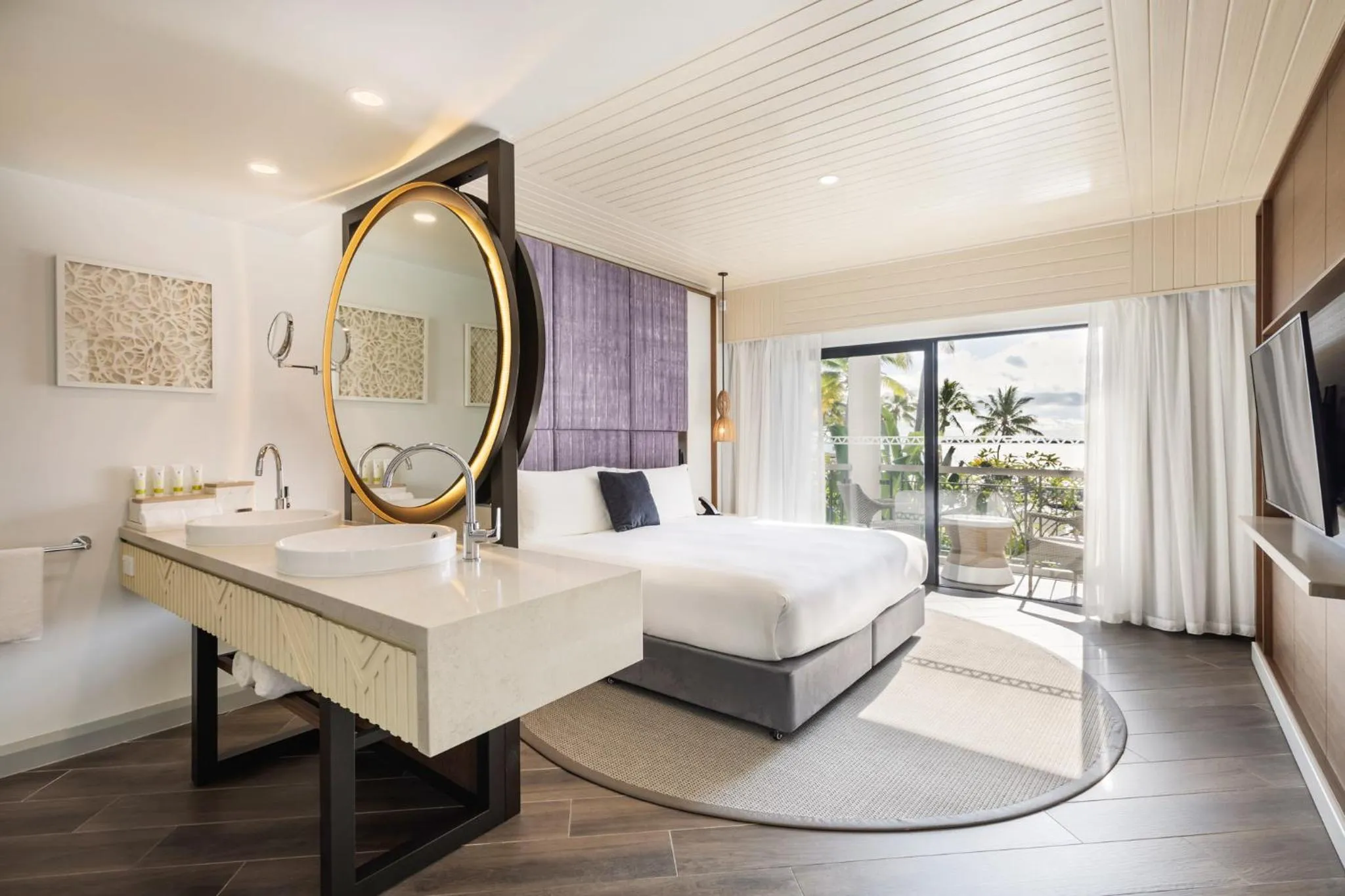 View (from property/room), Bed in Sofitel Fiji Resort & Spa