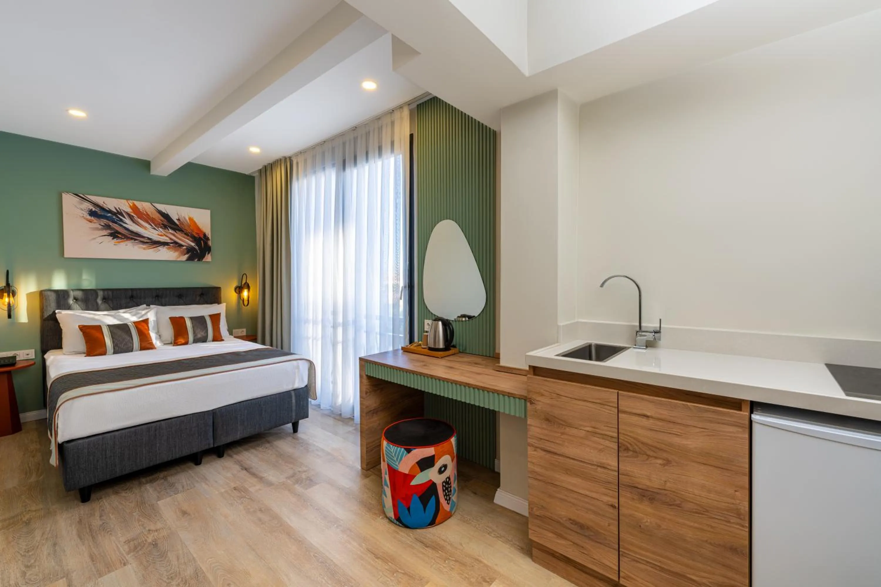 Bed in Echinus Lara Hotel