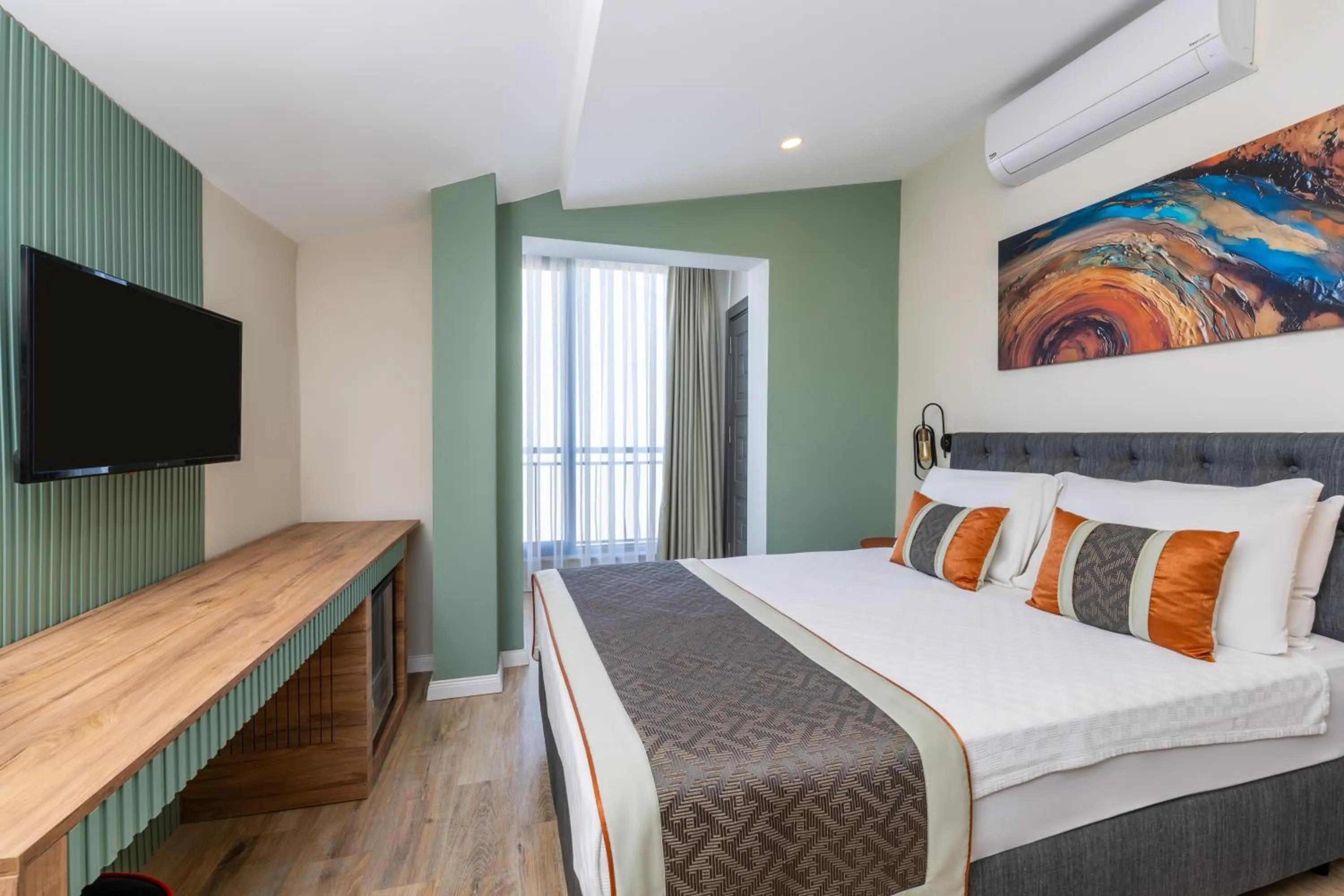 TV and multimedia, Bed in Echinus Lara Hotel