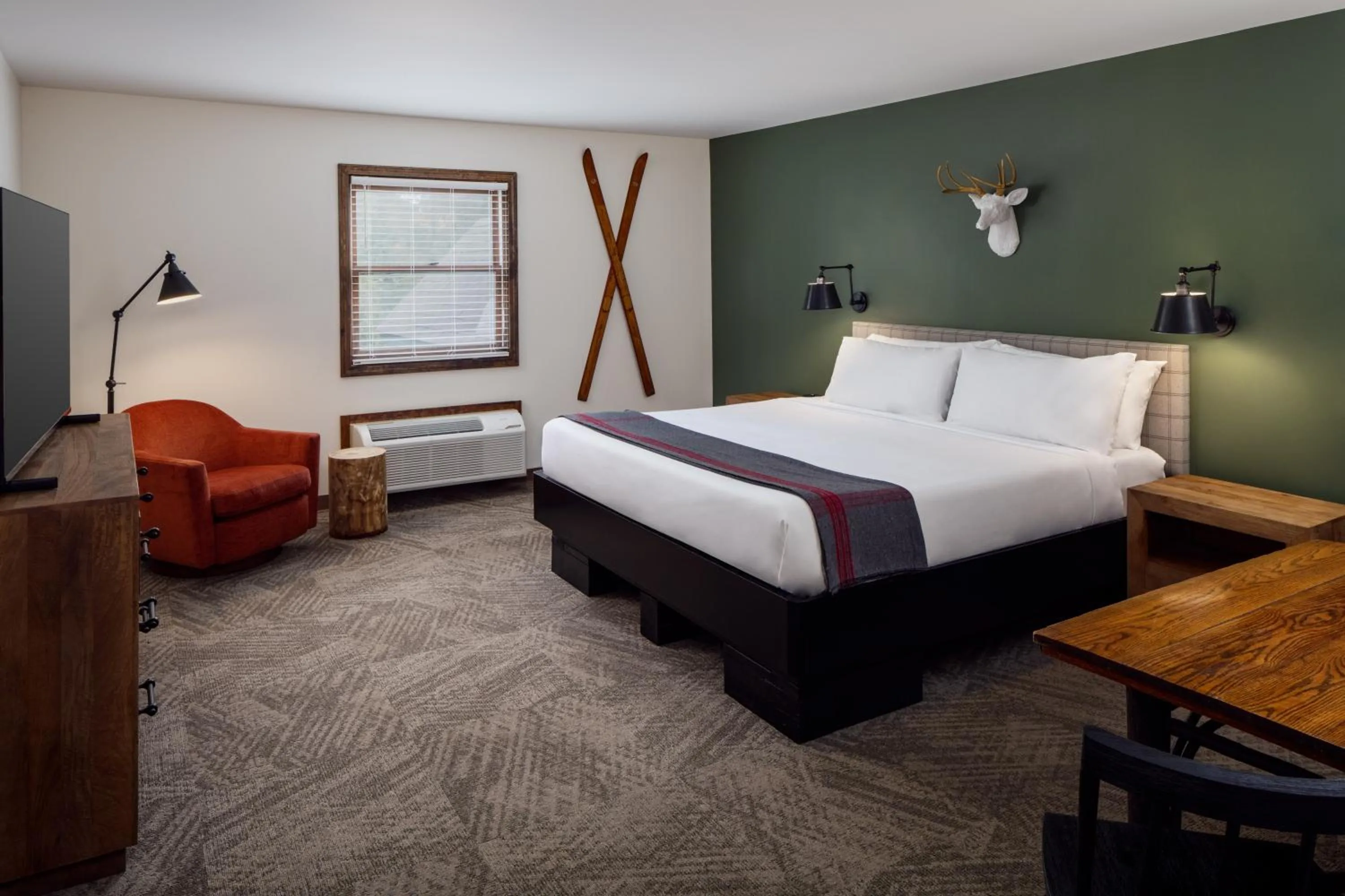 Bed in Lodge at Schroon Lake