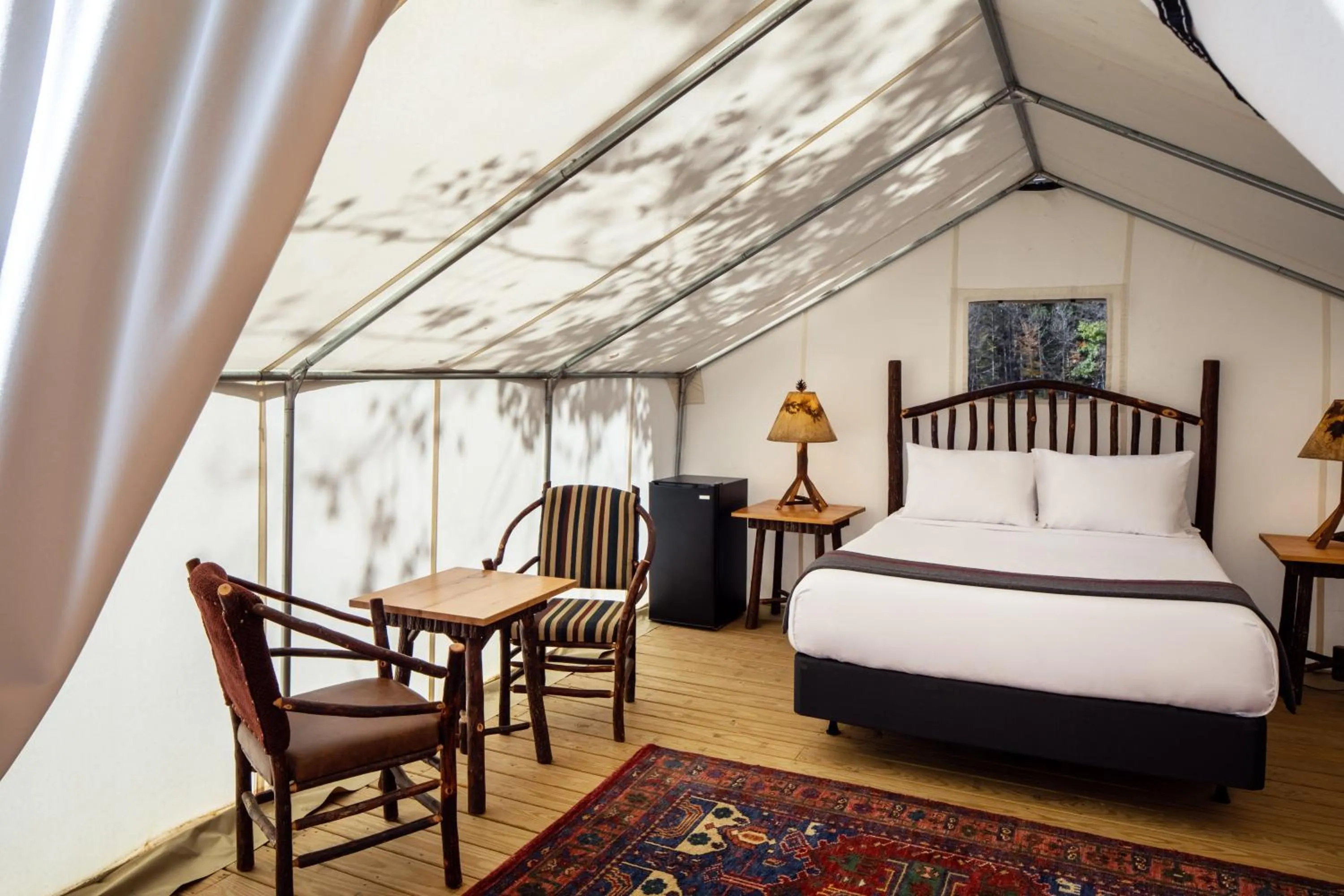 Bed in Lodge at Schroon Lake