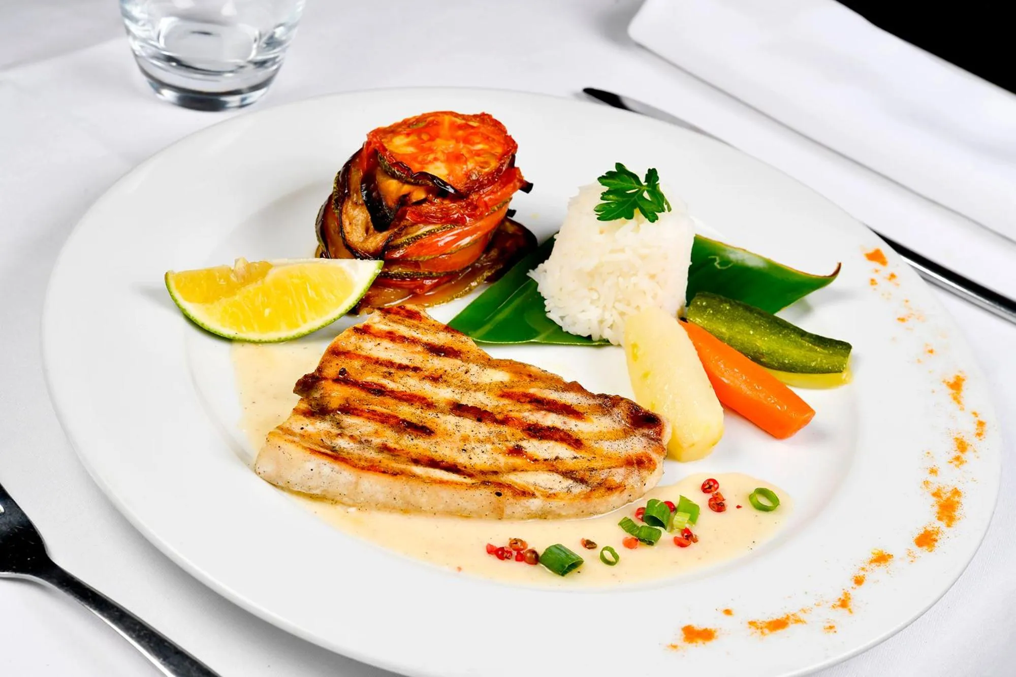 Food close-up in Relais de l’Hermitage Saint-Gilles