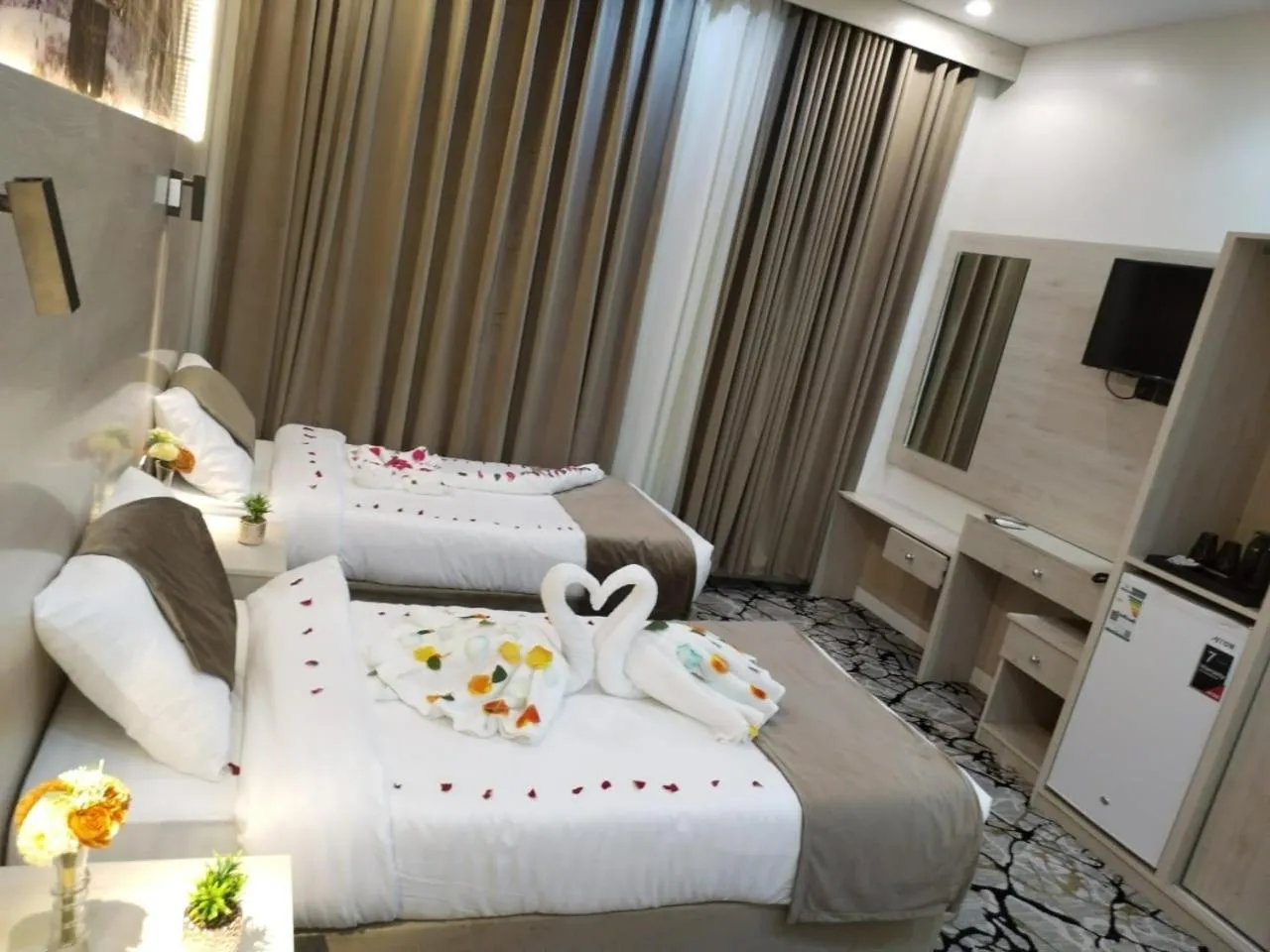 Bed in فندق اسكنت الحفاير - Askant Al Hafayer Hotel