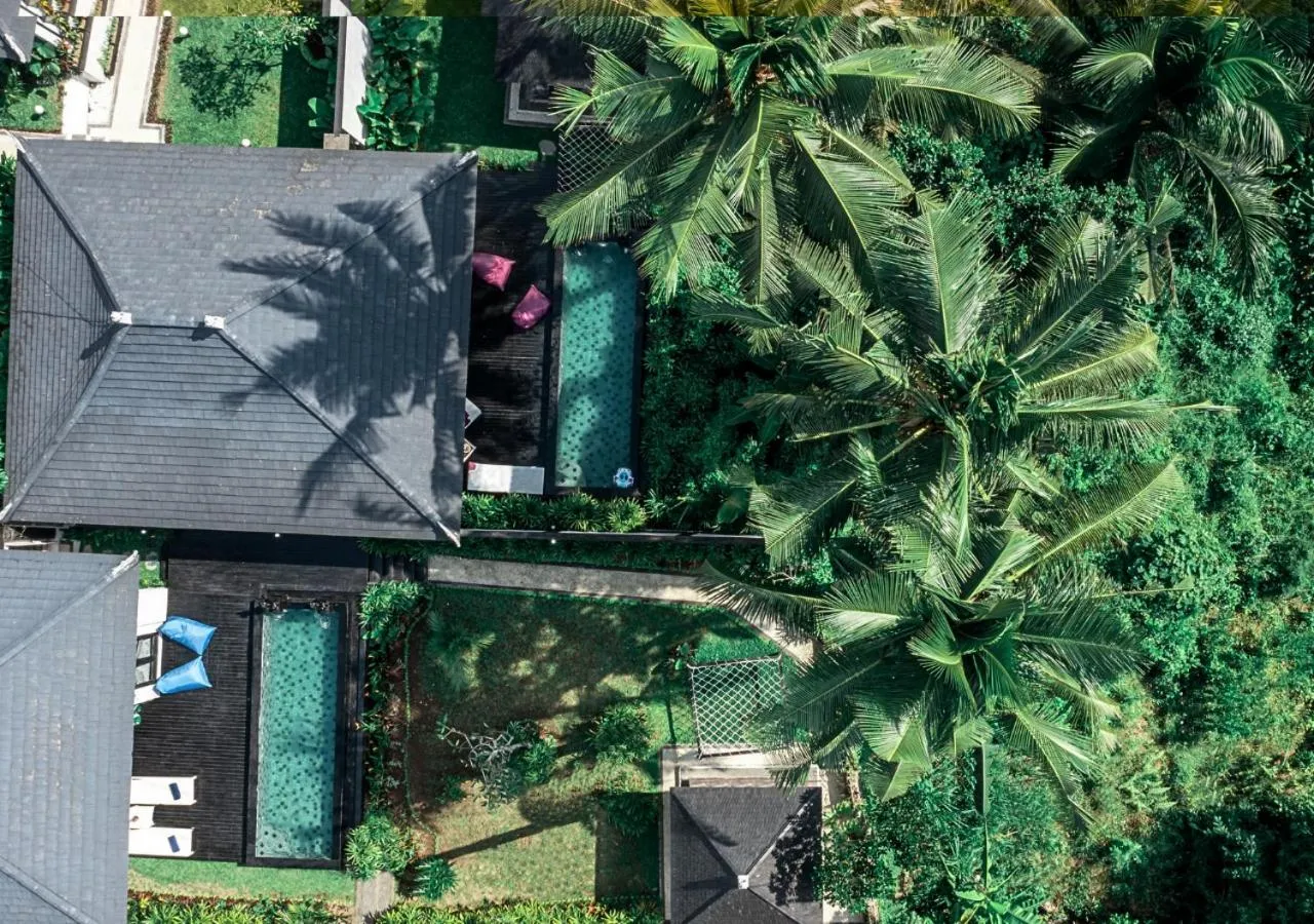 Bird's eye view in Capung Asri Eco Luxury Resort with Private Pool Villas