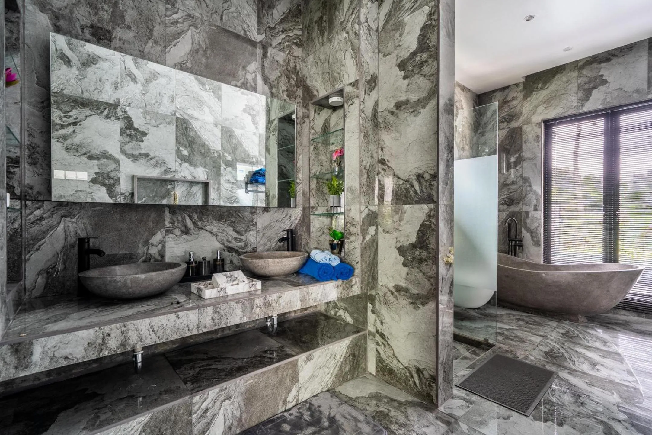 Shower in Capung Asri Eco Luxury Resort with Private Pool Villas