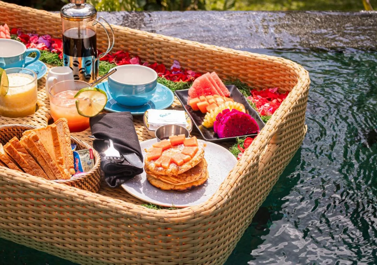 Breakfast in Capung Asri Eco Luxury Resort with Private Pool Villas