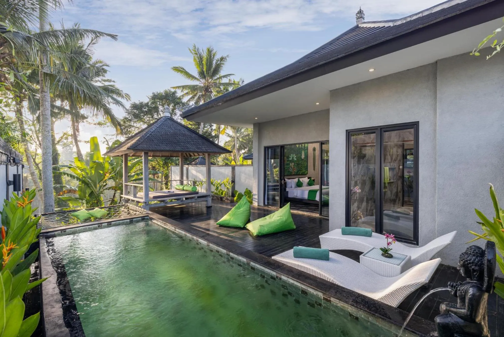 Pool view in Capung Asri Eco Luxury Resort with Private Pool Villas