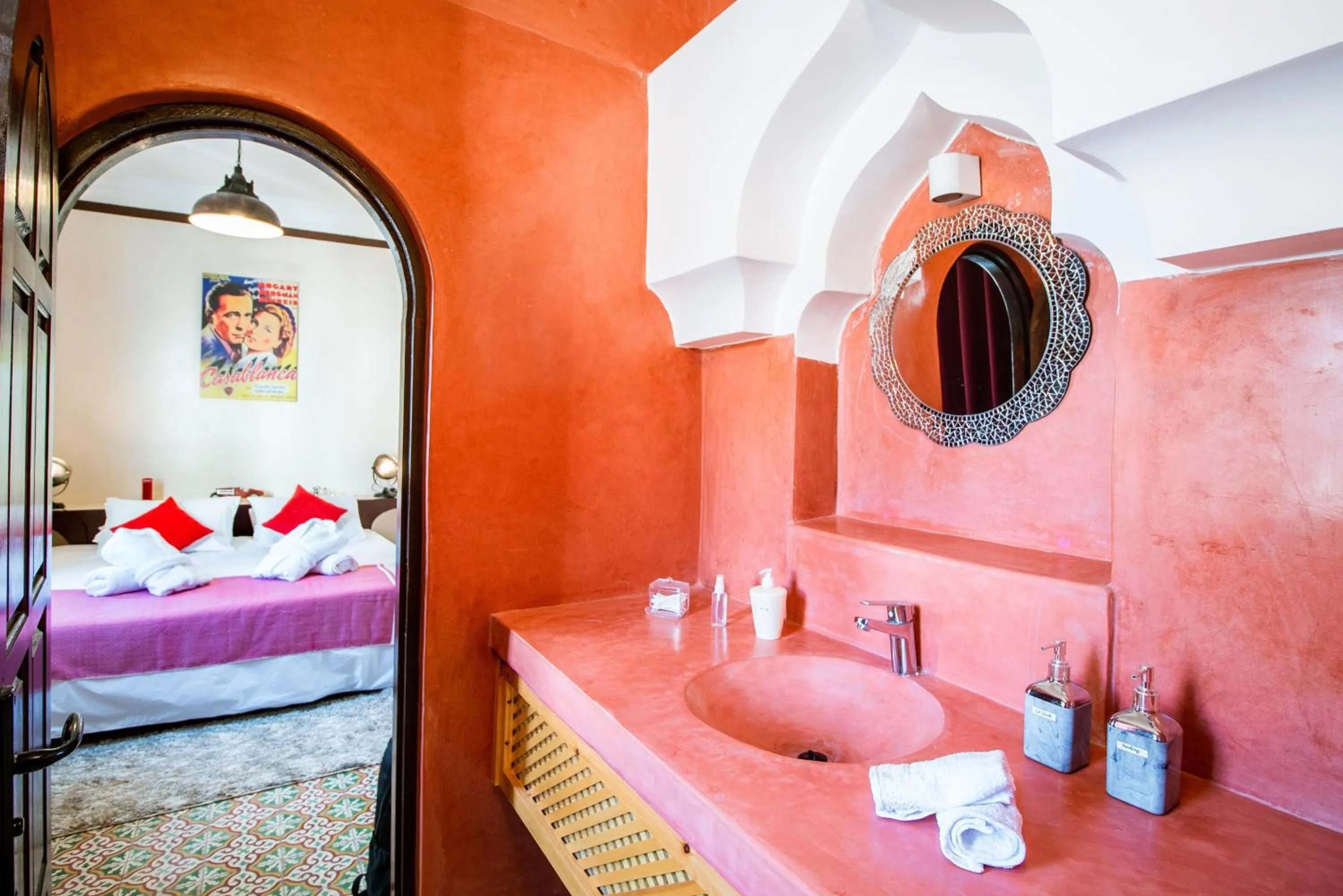 Bathroom, Bed in Riad Asmitou