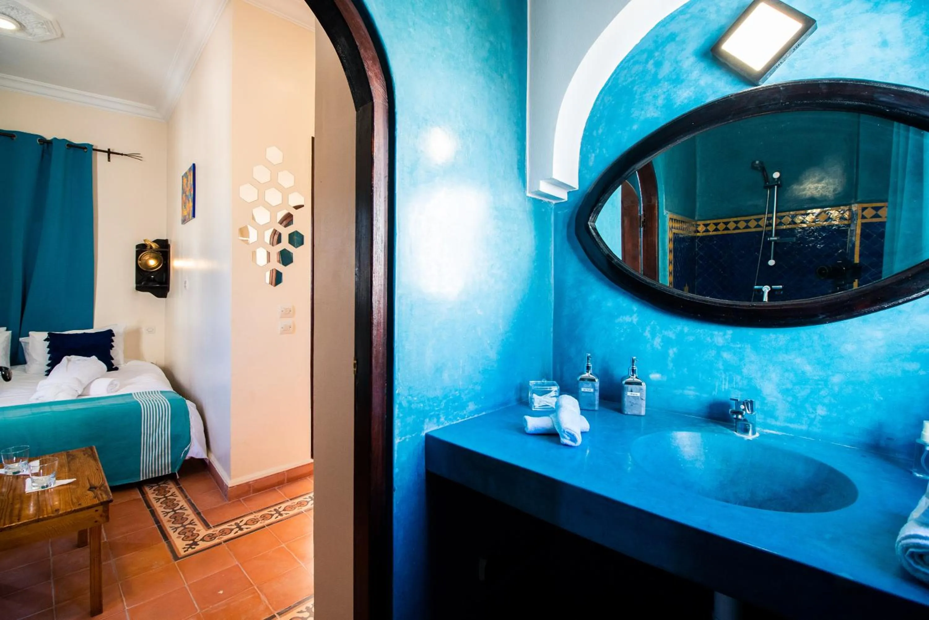 Bathroom, Bed in Riad Asmitou