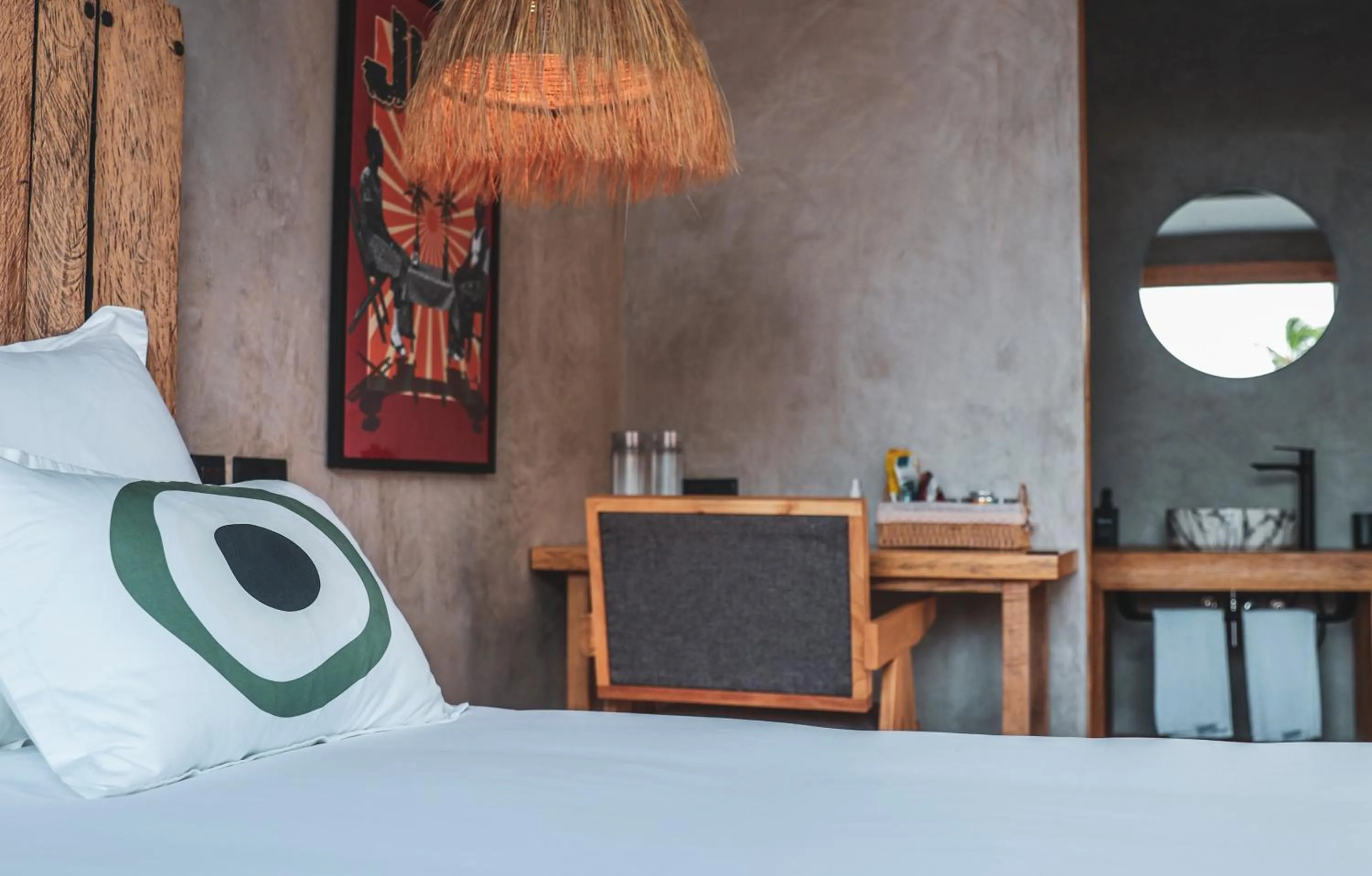 Bedroom, Bed in LalaGalu - Beachfront EcoCabins