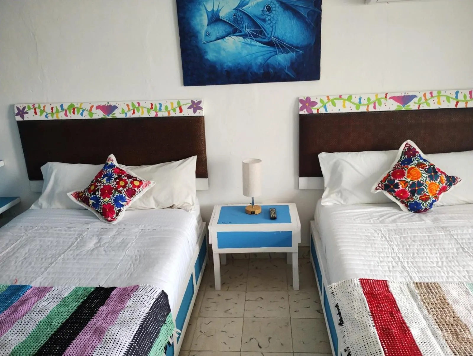 Bed in T´úubul K´iin Bed & Breakfast