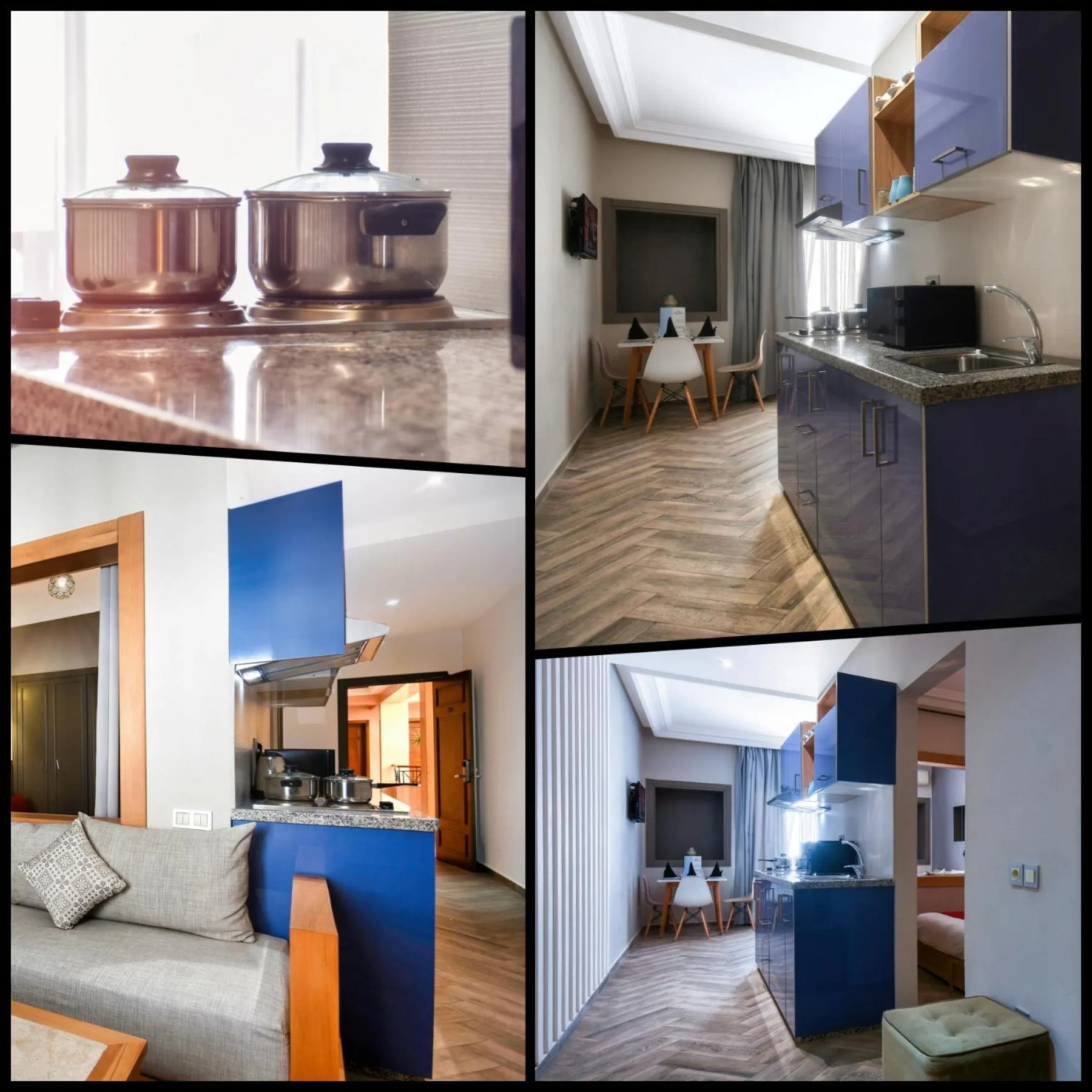 Kitchen or kitchenette in Golden Beach Appart'hotel