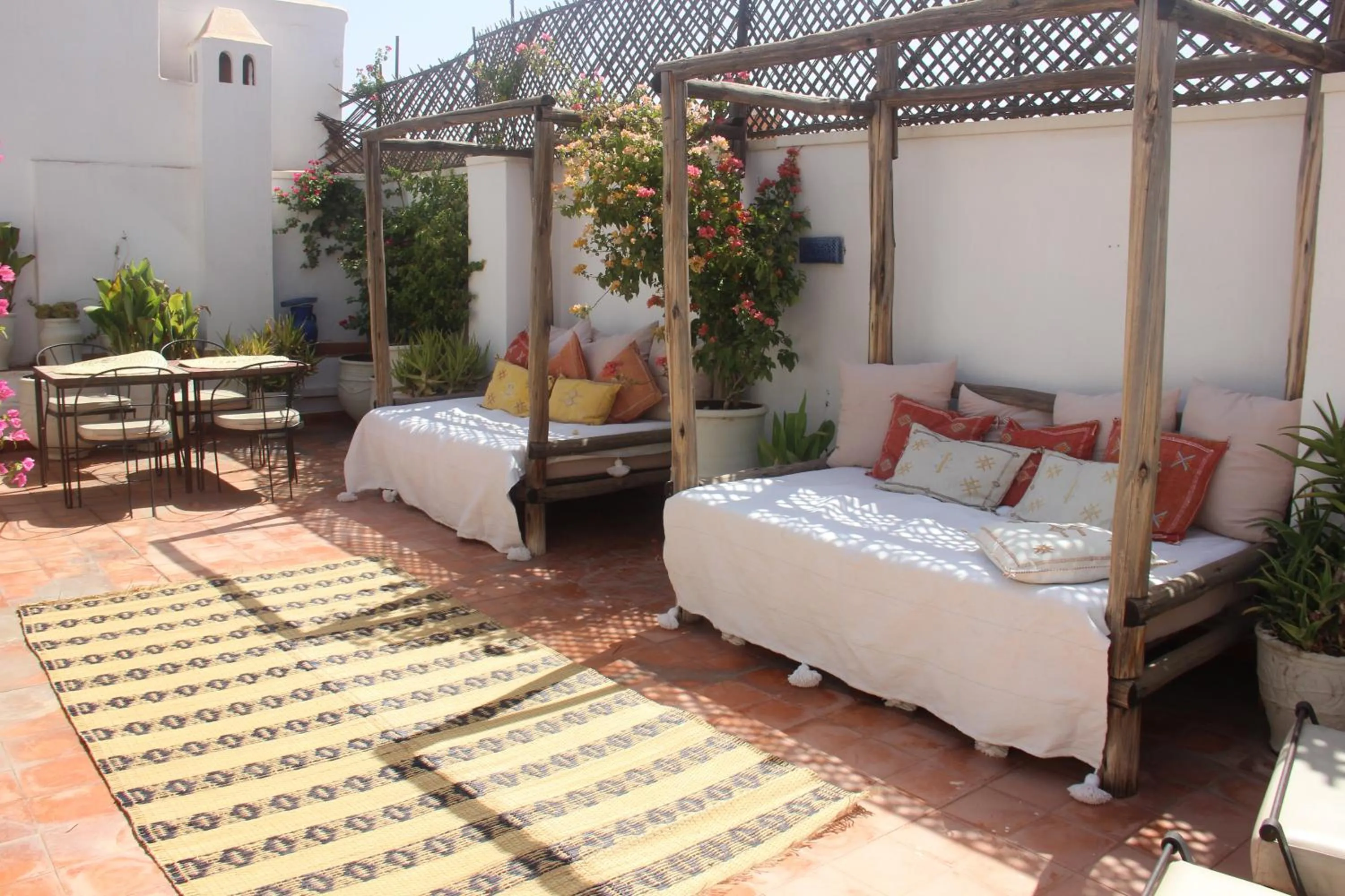 Balcony/Terrace, Bed in Riad Dar Nael