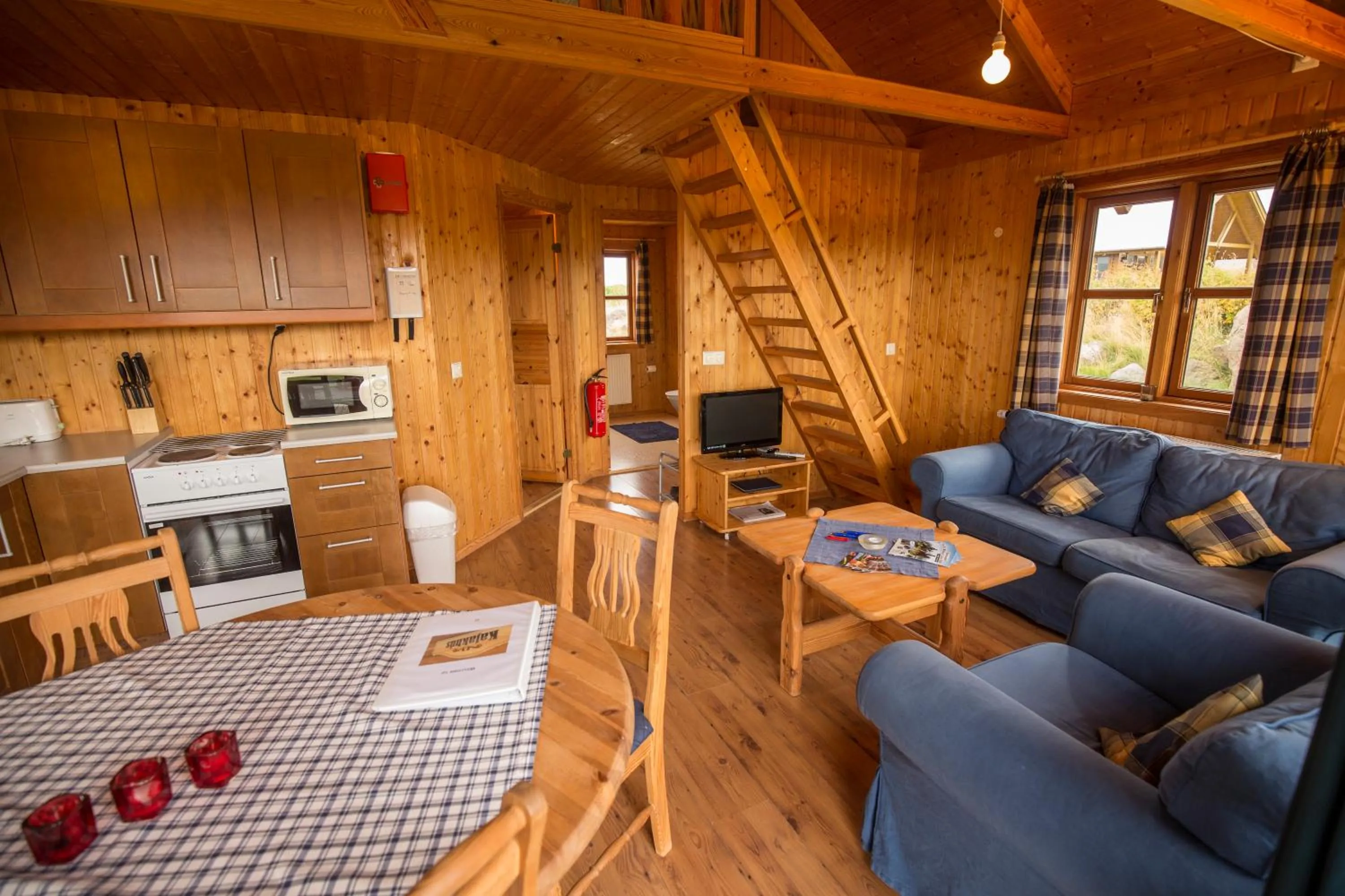 Kitchen or kitchenette in Hestasport Cottages