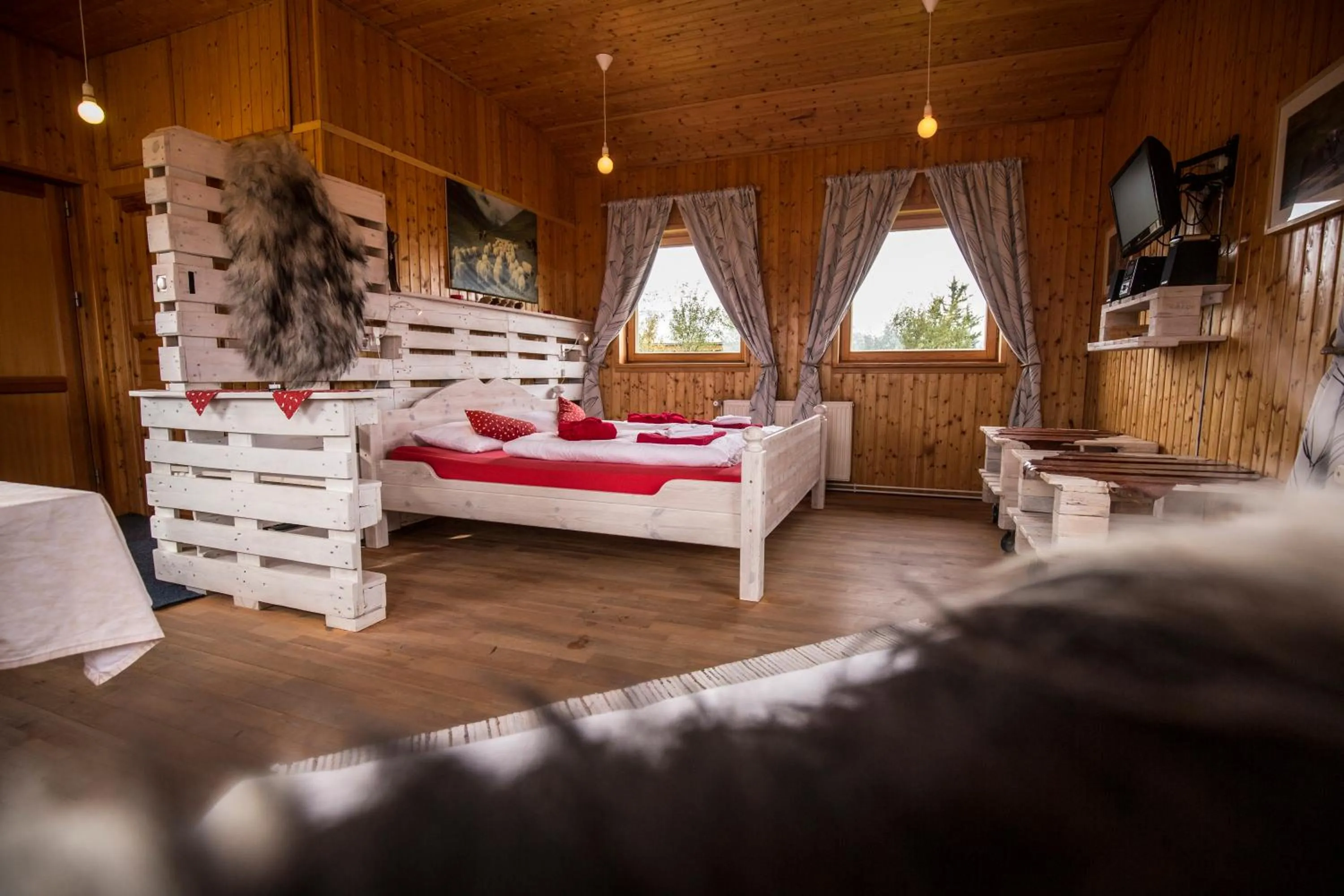 Bedroom, Bed in Hestasport Cottages
