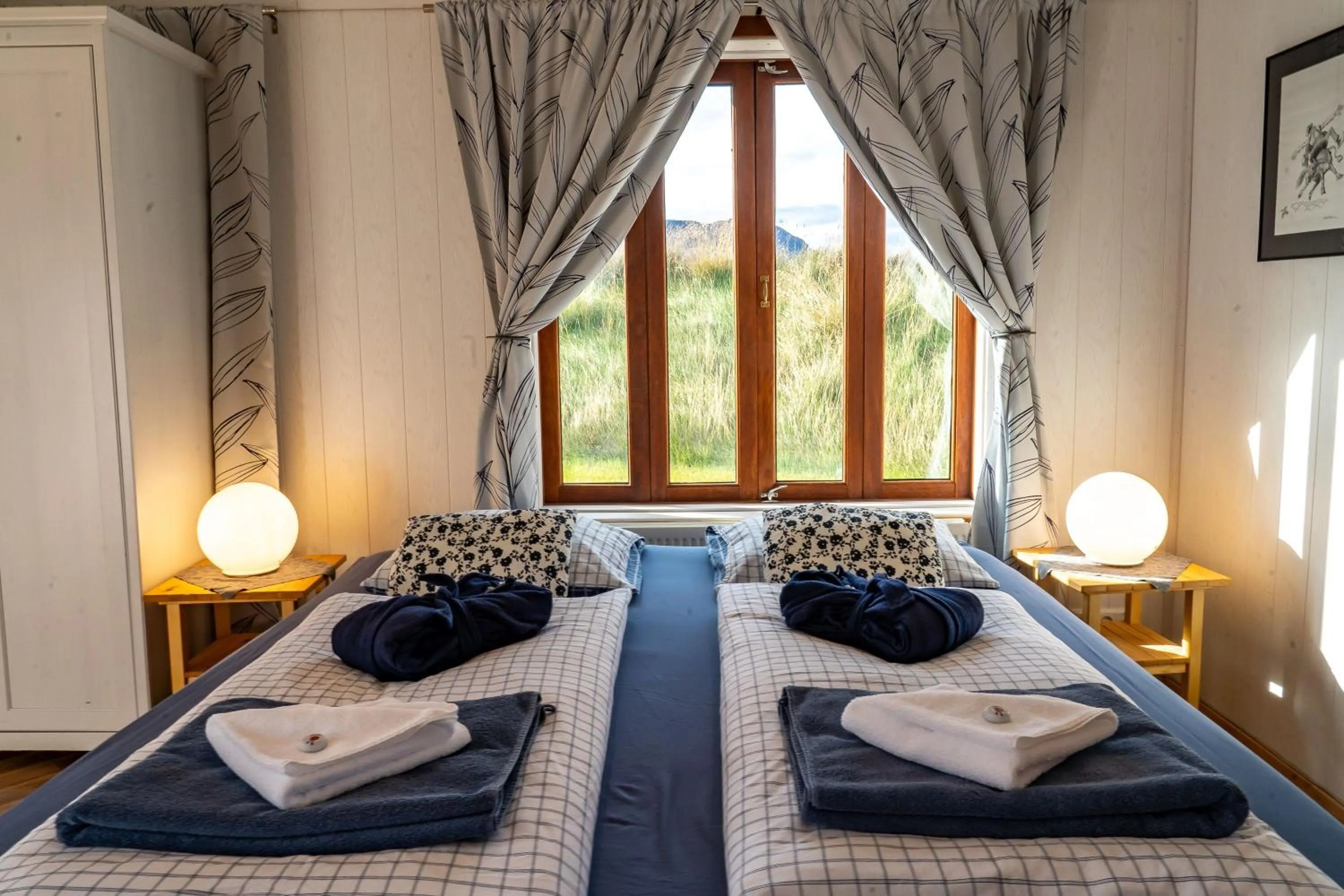 Bed in Hestasport Cottages