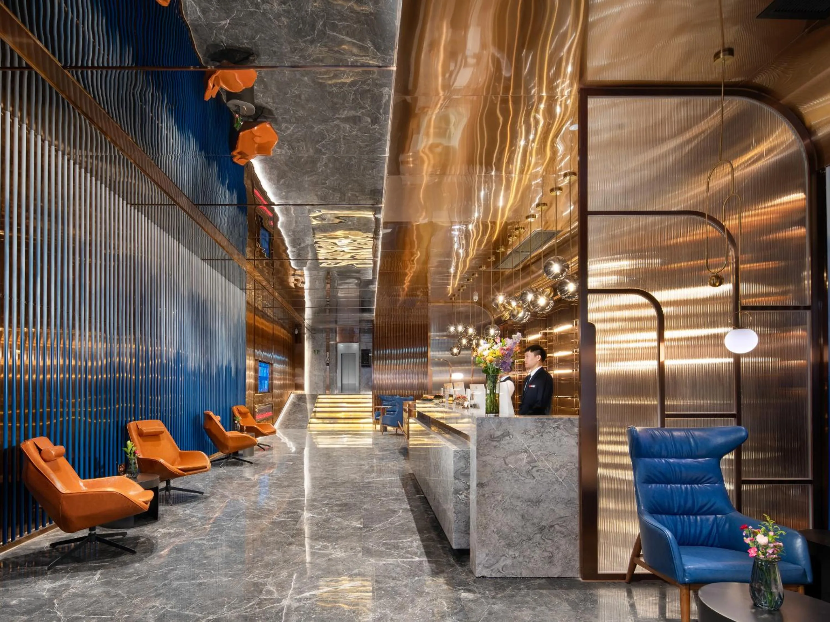 Lobby or reception in Echarm PLUS International Hotel Zhujiang New Town Wuyangcun Metro Station