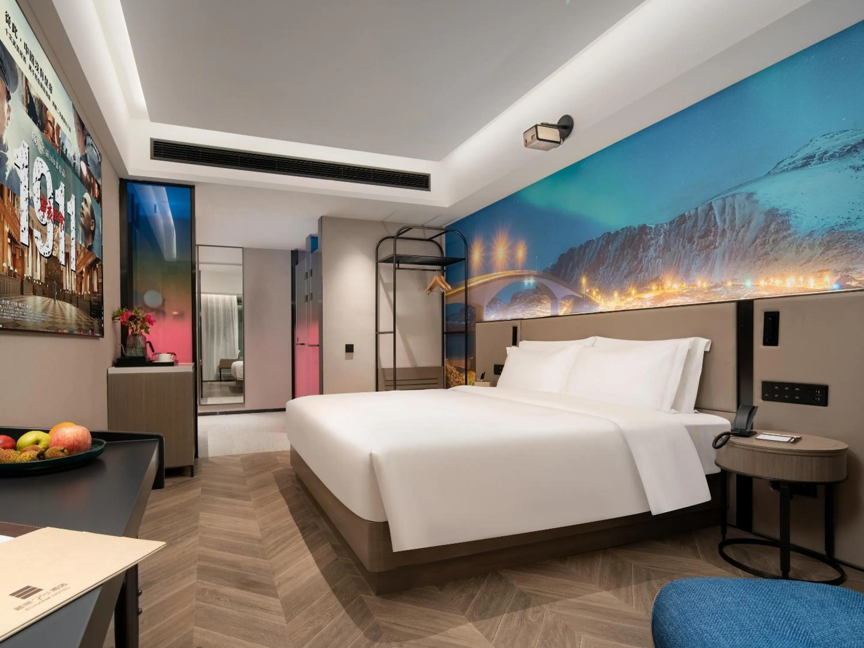 Bed in Echarm PLUS International Hotel Zhujiang New Town Wuyangcun Metro Station