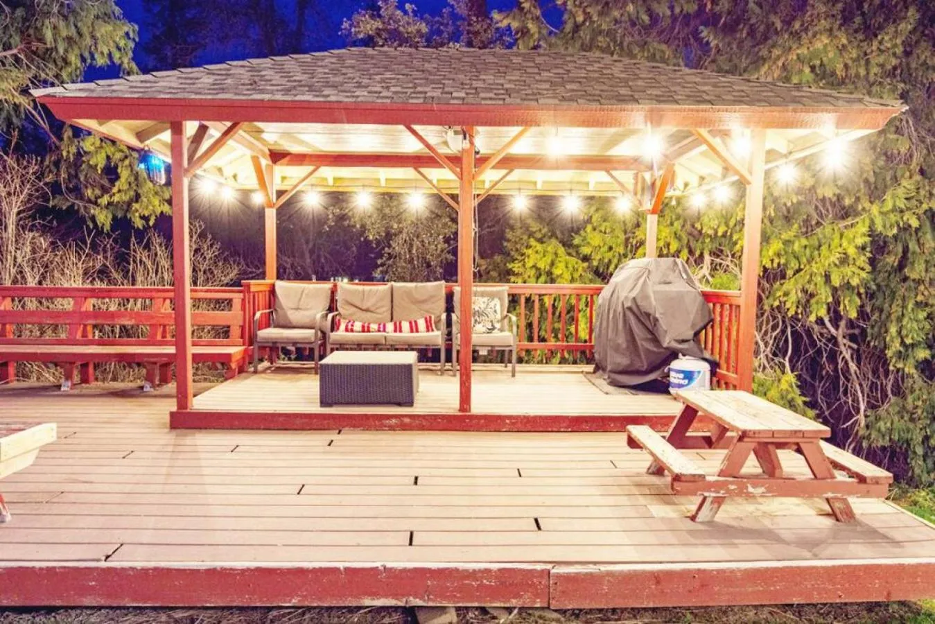 Patio in Forest Cabin by China Creek