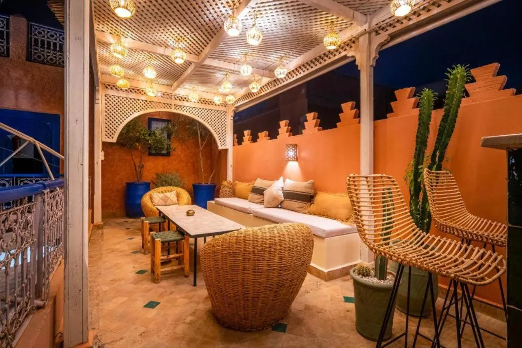 Patio, Bed in Riad Sheba