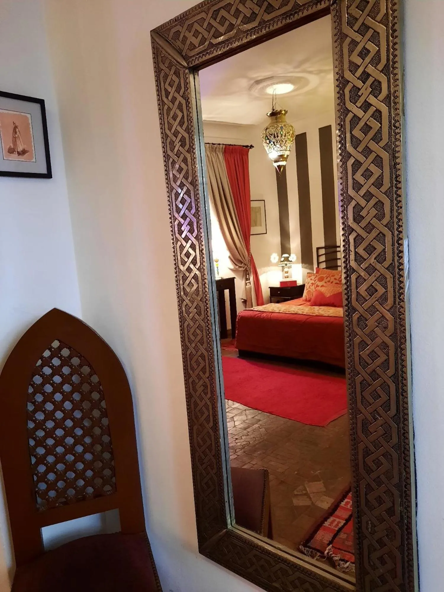 Decorative detail, Bed in Riad Aubrac