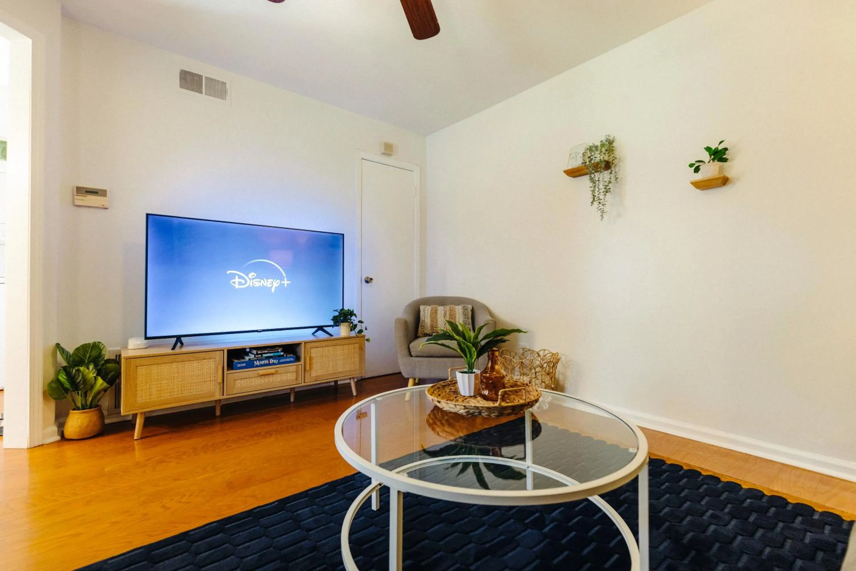 Living room in Centrally Located 2BR Overton Square Unit 2 Fast WiFi Free Parking Yes Pets