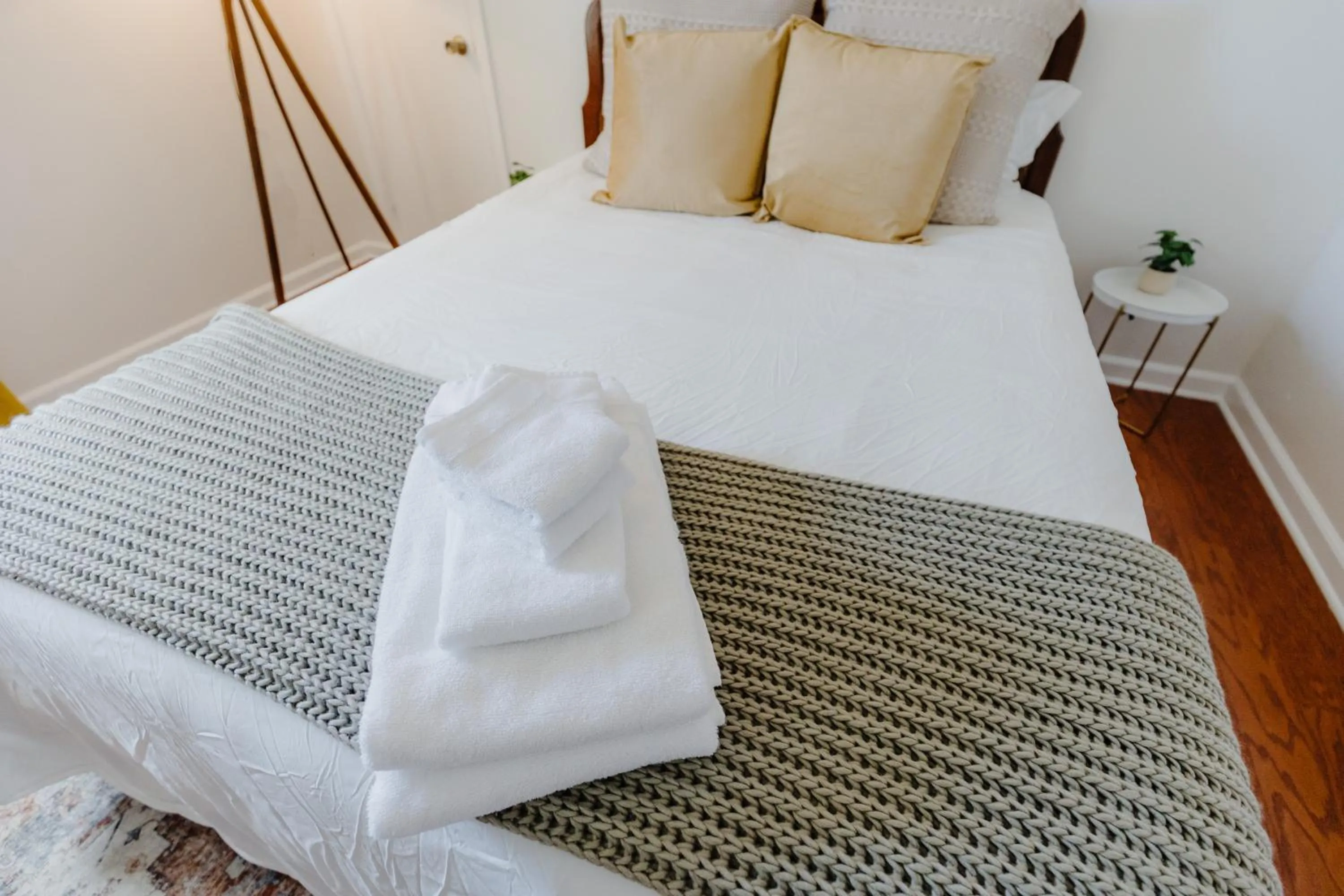 Bedroom, Bed in Centrally Located 2BR Overton Square Unit 2 Fast WiFi Free Parking Yes Pets