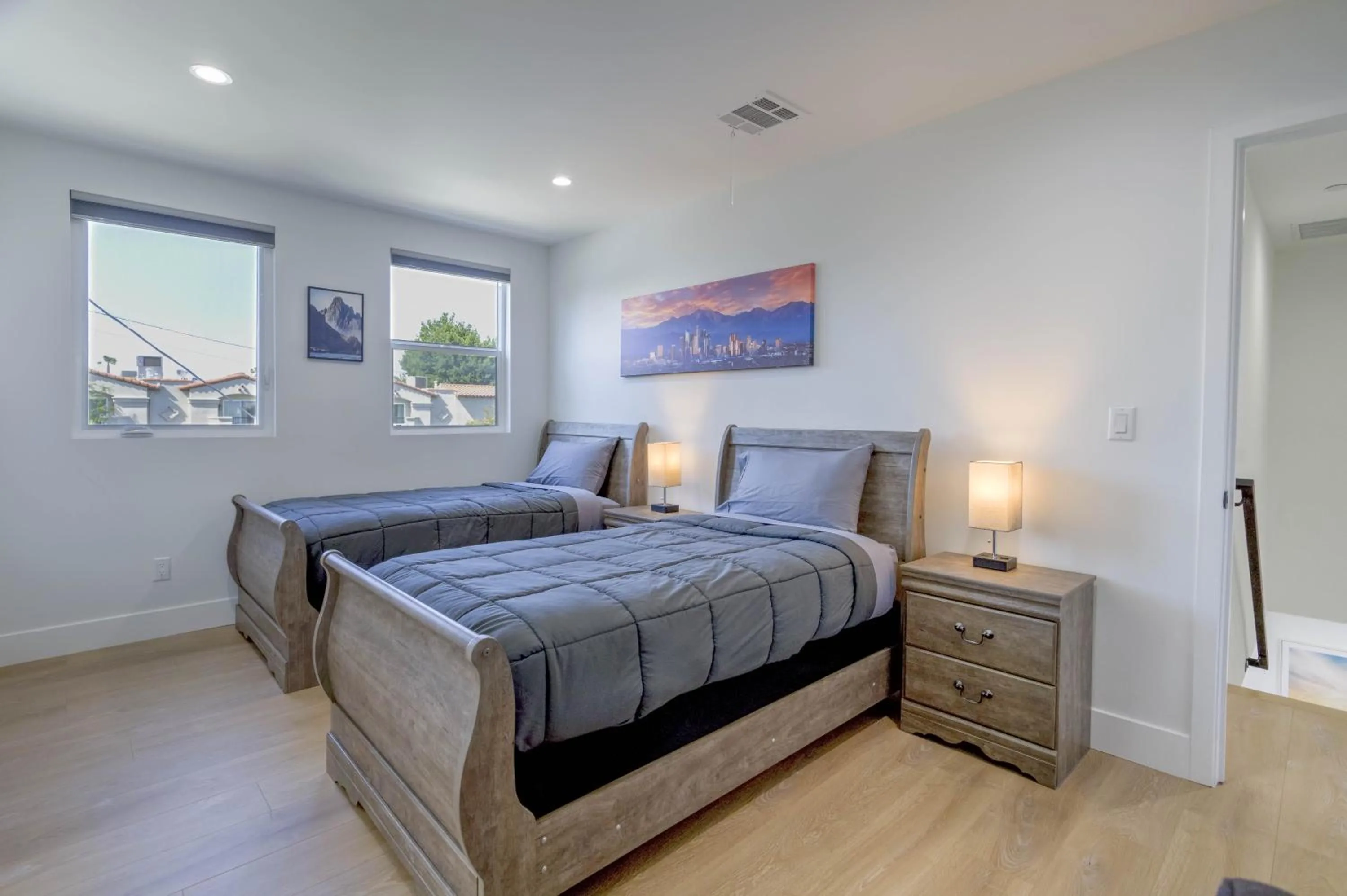 Bedroom, Bed in Modern Apartment in Studio City