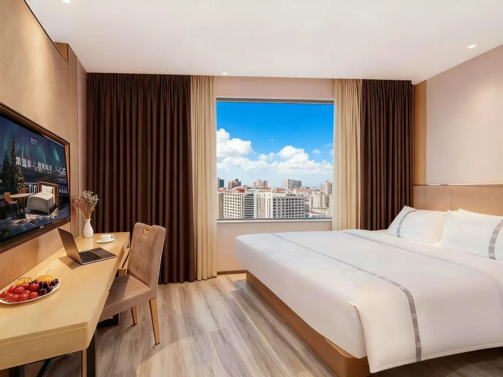 Bed in Yishang Hotel - Guangzhou Railway Station Yuexiu Park Subway Station