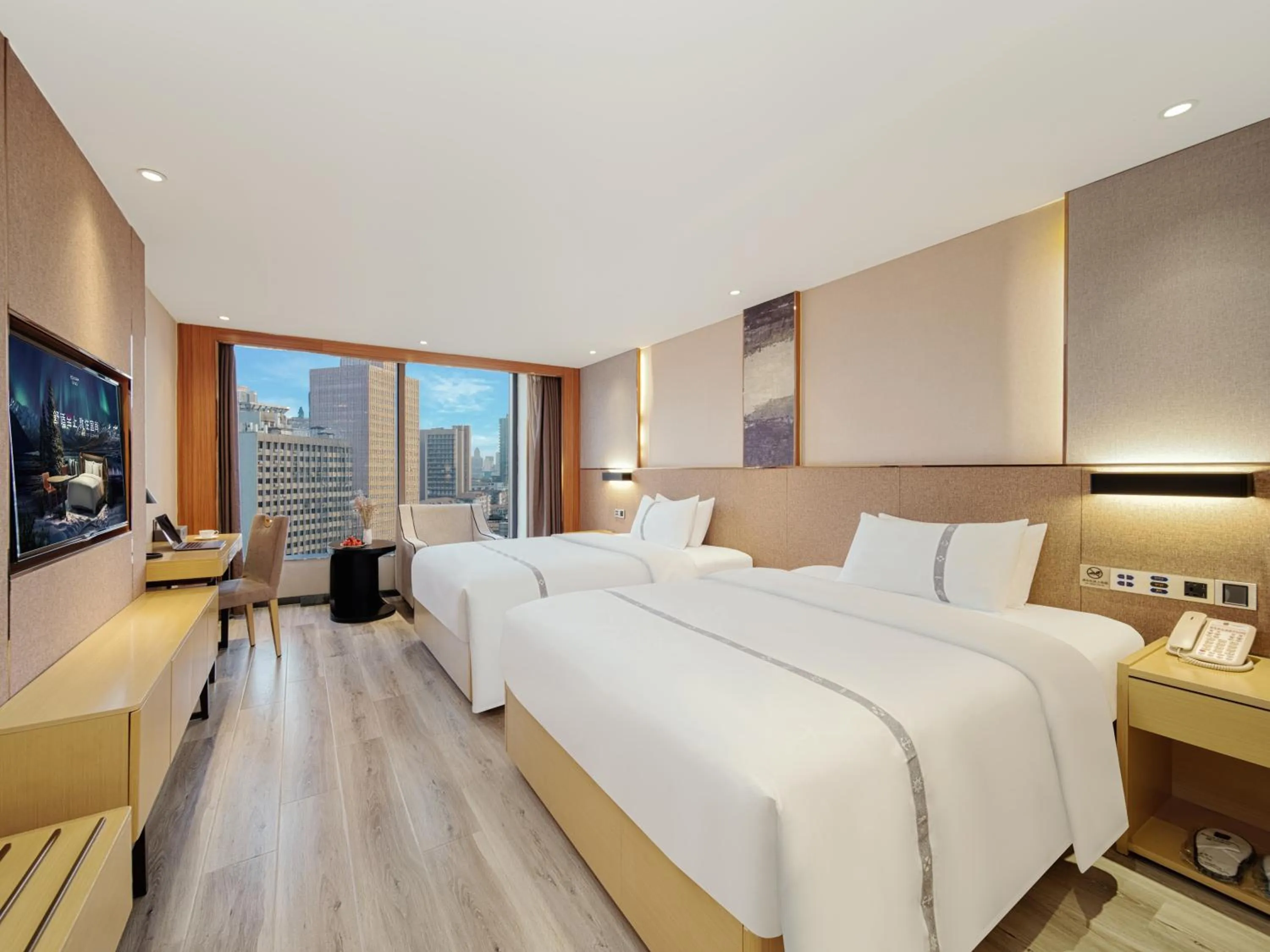 Bed in Yishang Hotel - Guangzhou Railway Station Yuexiu Park Subway Station