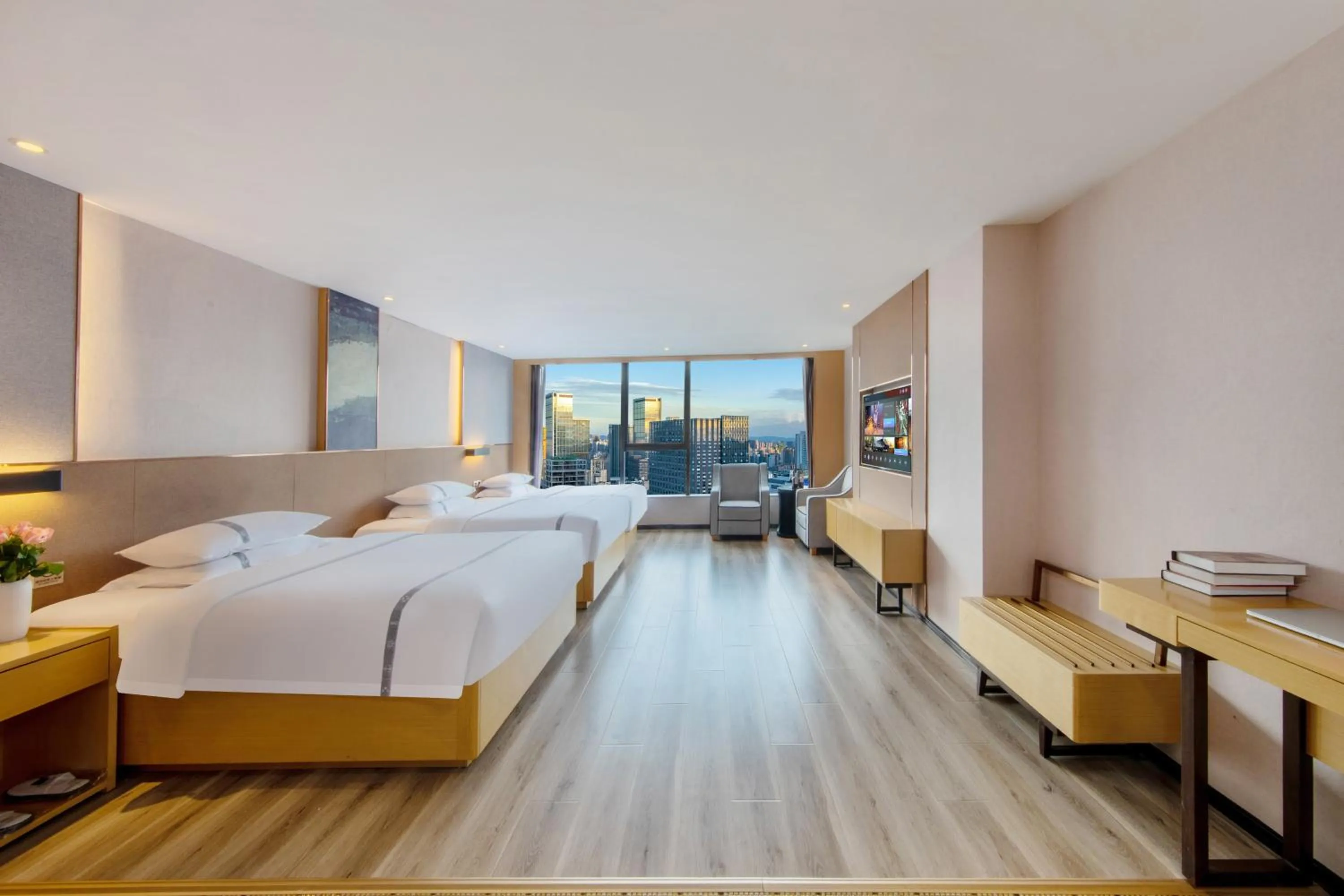 Bed in Yishang Hotel - Guangzhou Railway Station Yuexiu Park Subway Station