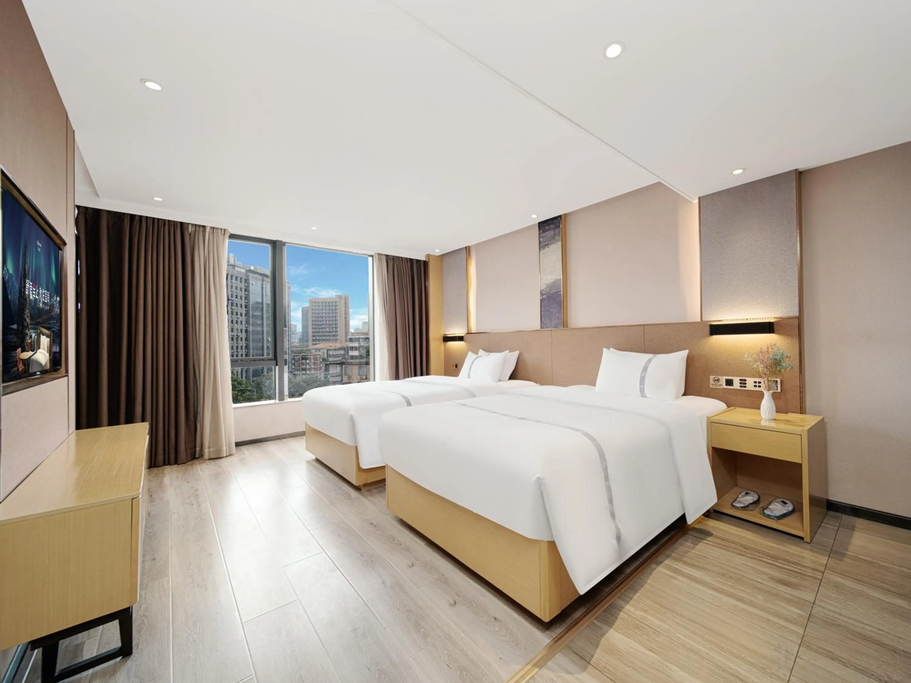 Bed in Yishang Hotel - Guangzhou Railway Station Yuexiu Park Subway Station