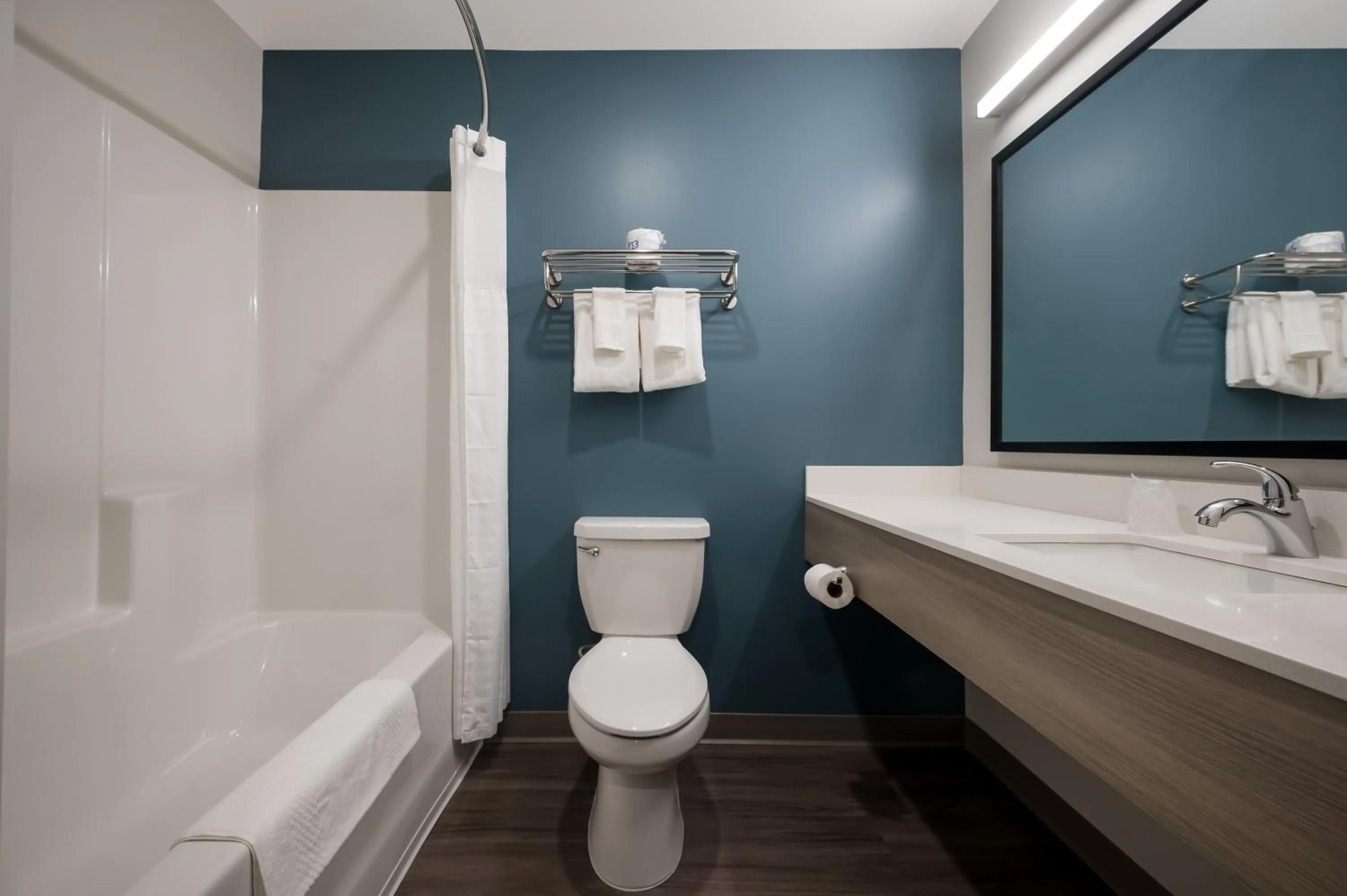 Shower in WoodSpring Suites Dearborn Detroit