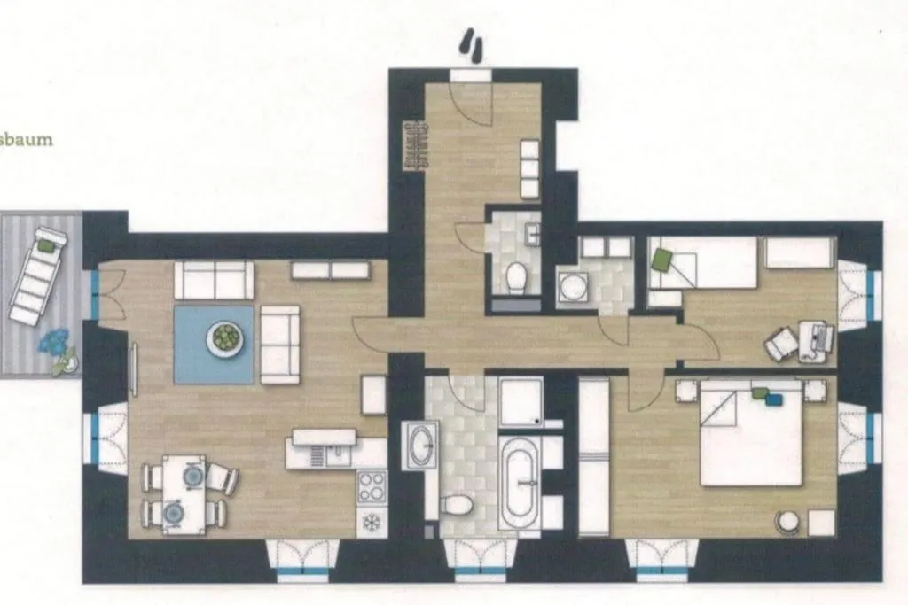 Floor plan in Acapella Suite Allegro 76qm I Altstadt l Weinberg