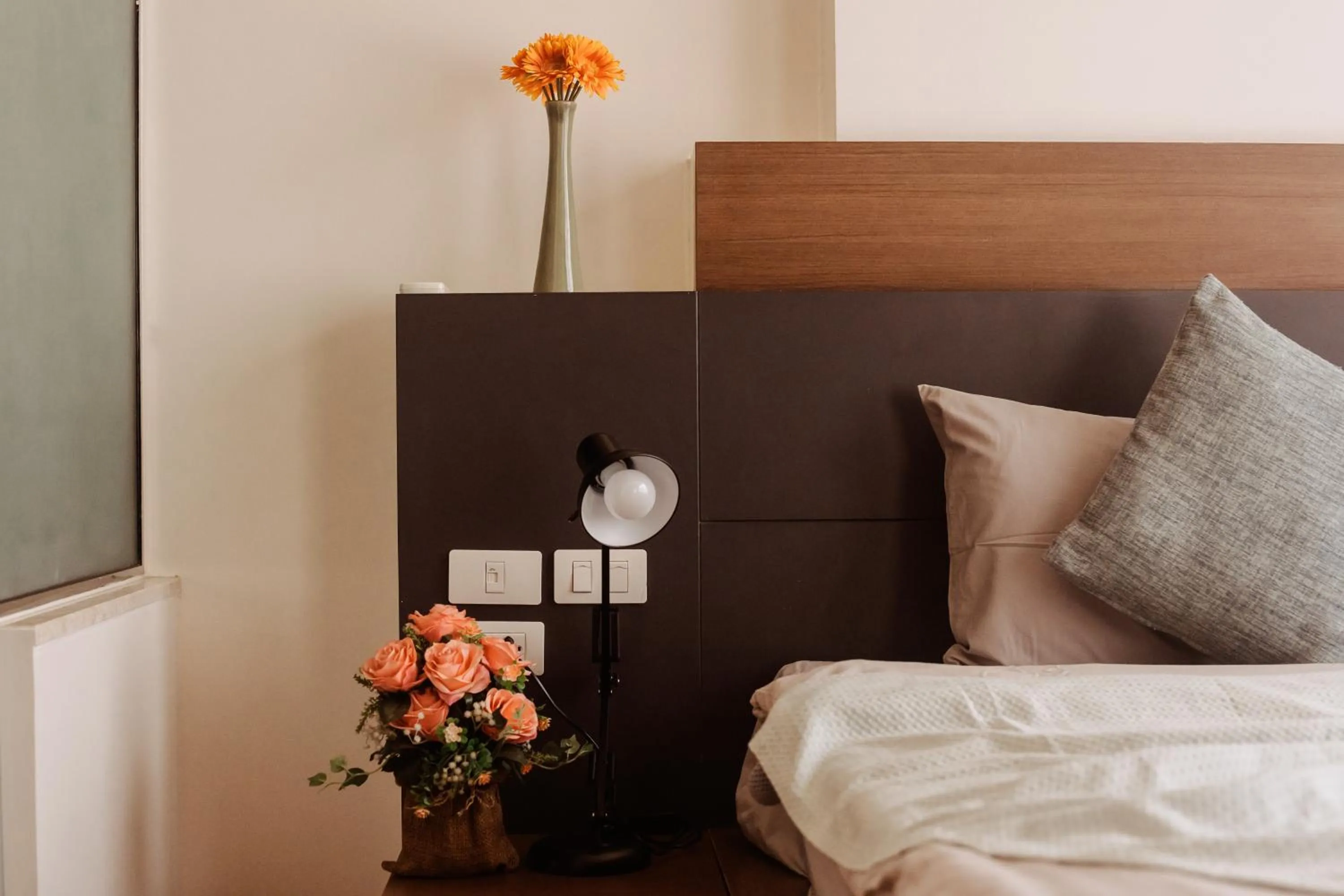 Bed in The Astra Condo Changkhlan in Chiang Mai