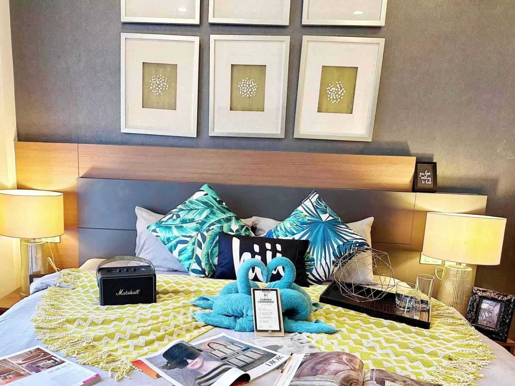 Bed in The Astra Condo Changkhlan in Chiang Mai