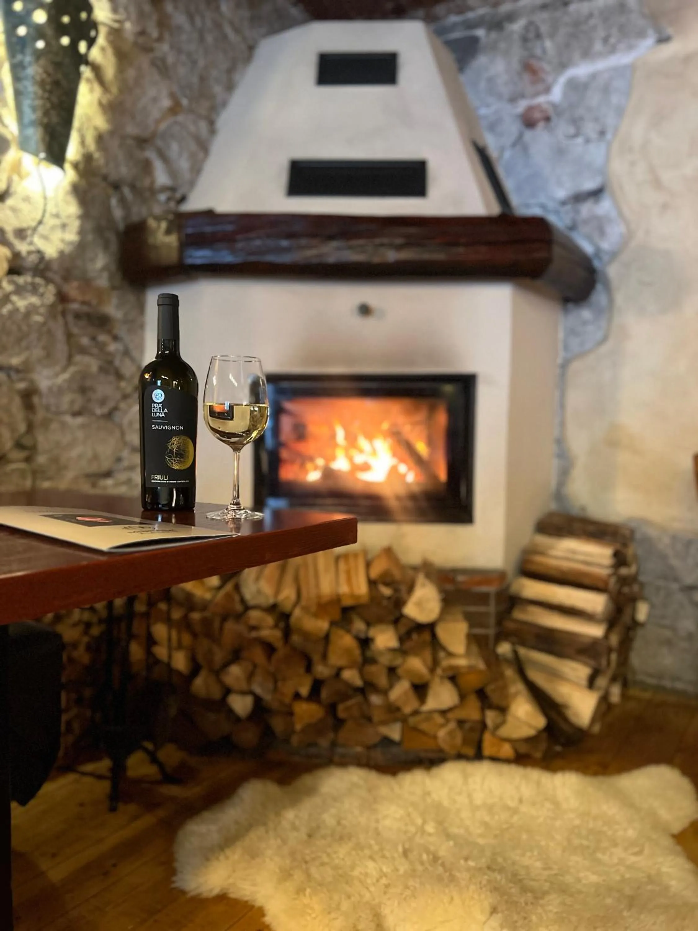 fireplace in Hotel Lomnice