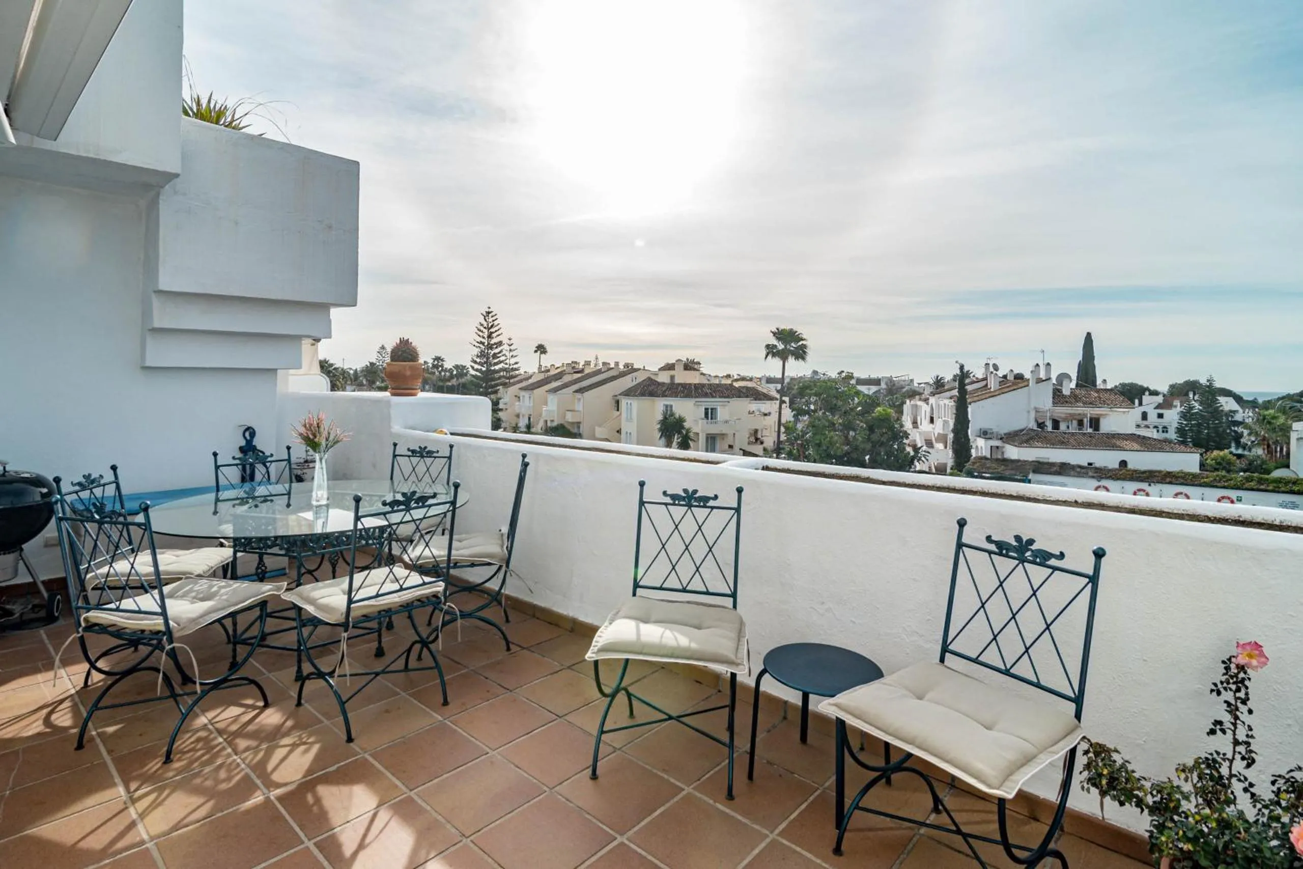 Balcony/Terrace in Andalusian Elegance apartment in El Paraiso with 360 views over Sea and Mountains