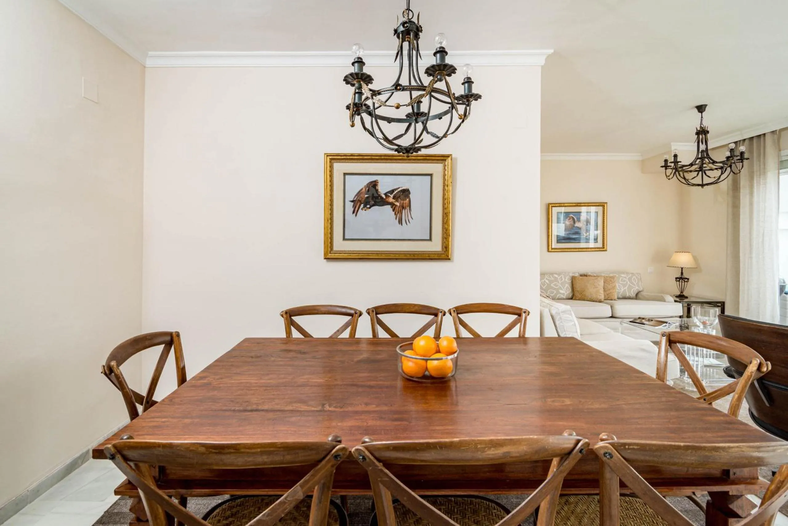 Dining area in Andalusian Elegance apartment in El Paraiso with 360 views over Sea and Mountains
