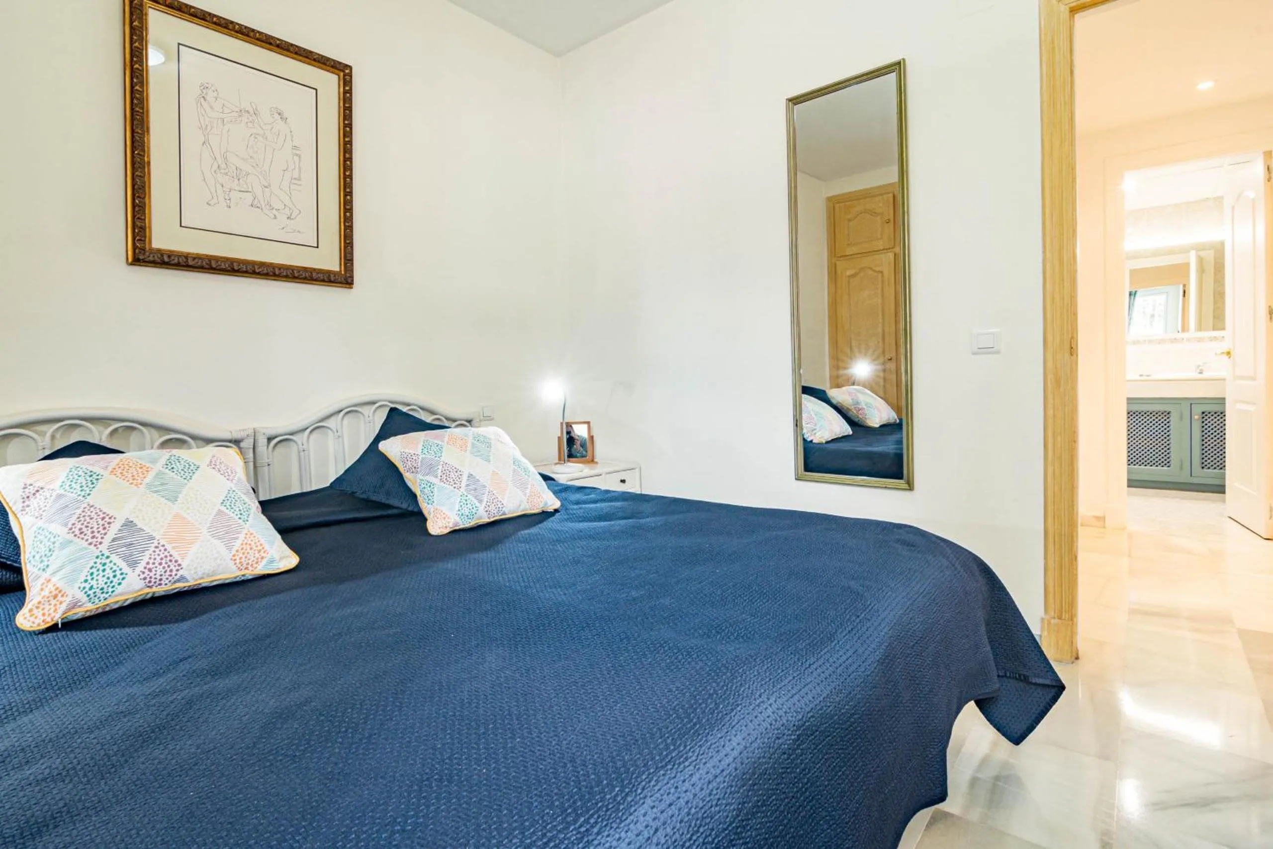 Bed in Andalusian Elegance apartment in El Paraiso with 360 views over Sea and Mountains